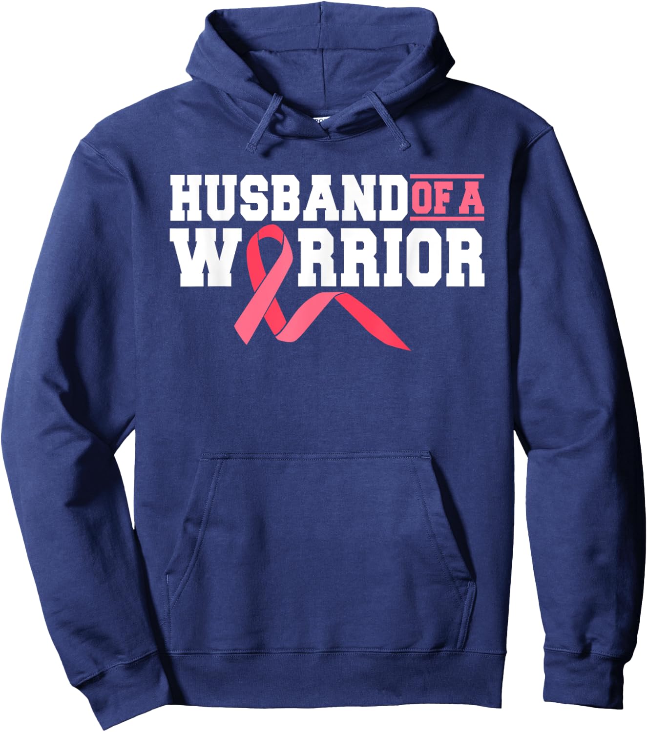 Husband Of A Warrior Breast Cancer Survivor Supporter Hoodie - Hoodie | Navy