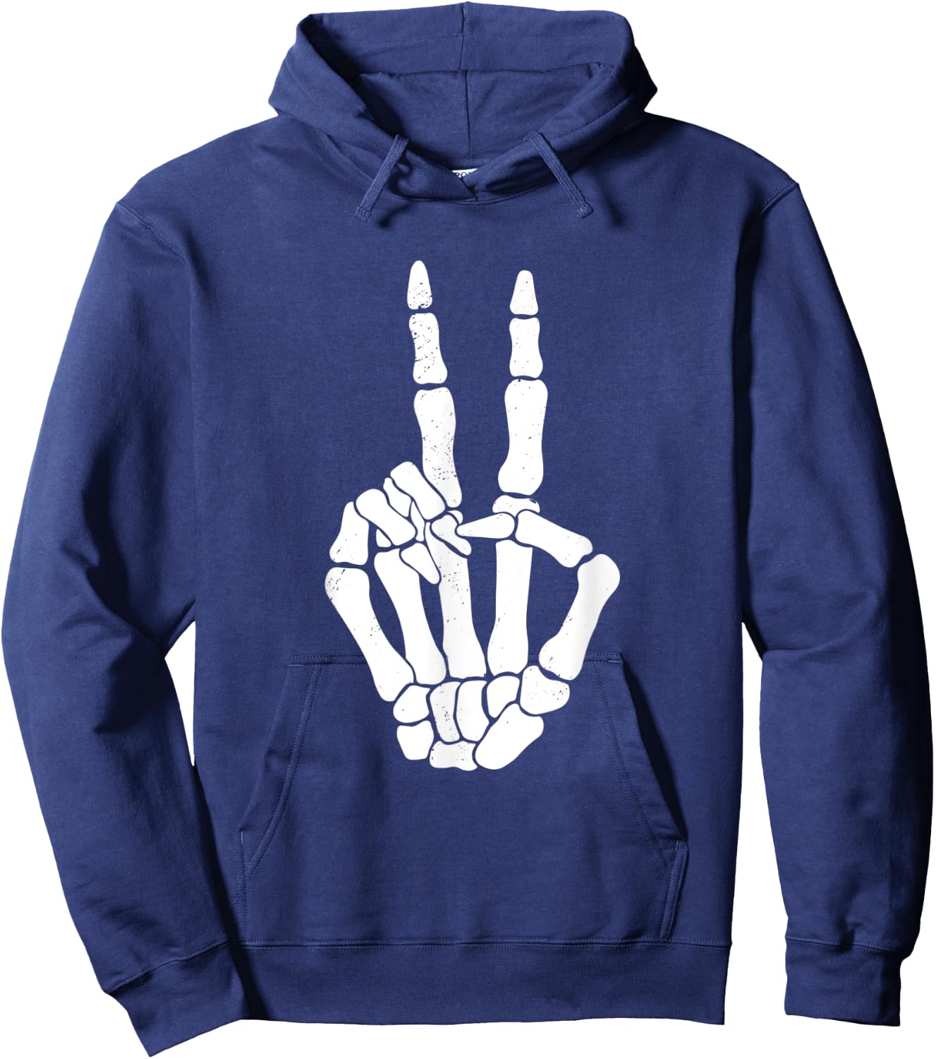 Skeleton Peace Sign Skeleton Halloween Creatures Love Hoodie - Hoodie | Navy