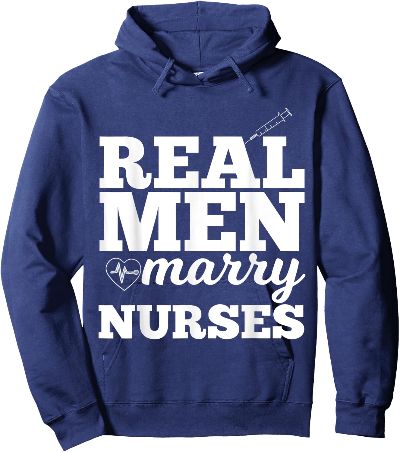 UAB KIDKIS Men's Real Men Marry Nurses for Nurse Husband - Black, Small Hoodie - Hoodie | Navy