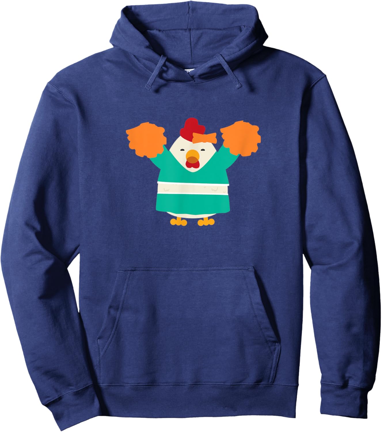 Cheerleading Chicken Funny Cheerleader Pom Poms Hoodie - Hoodie | Navy