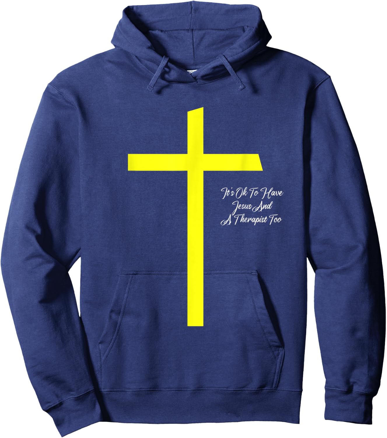 It's Ok To Have Jesus And A Therapist Too Christian Prayers Hoodie - Hoodie | Navy