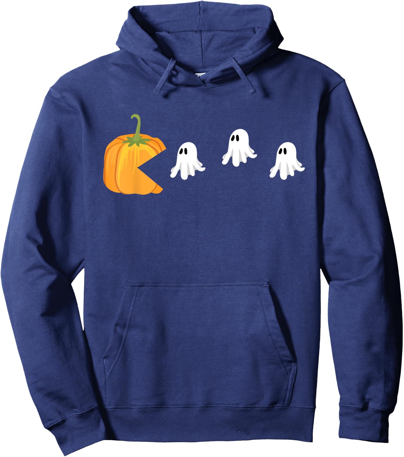 Pumpkin Eat Ghost Video Game Funny Gaming Halloween Gifts Hoodie - Hoodie | Navy