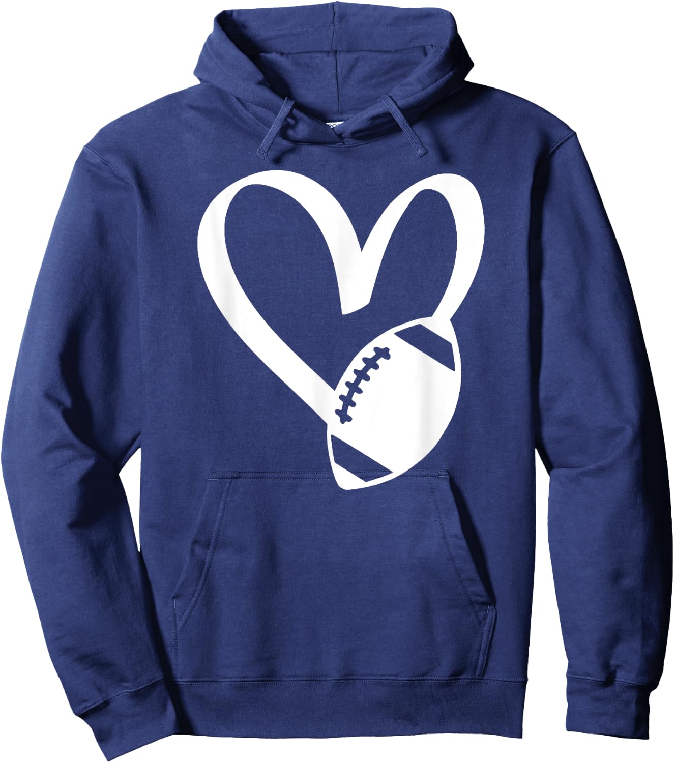 Football Heart Hoodie - Hoodie | Navy
