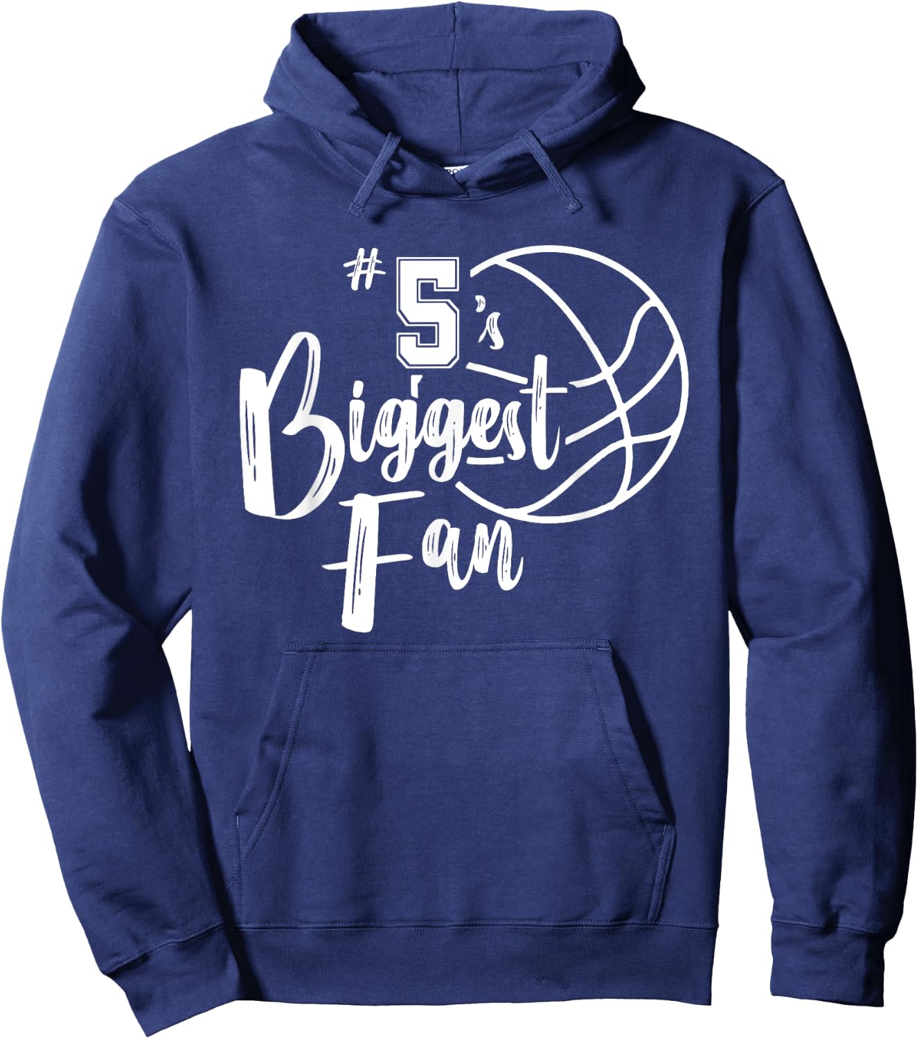 Five 5's Biggest Fan Shirt Basketball Mom Basketball Dad Hoodie - Hoodie | Navy