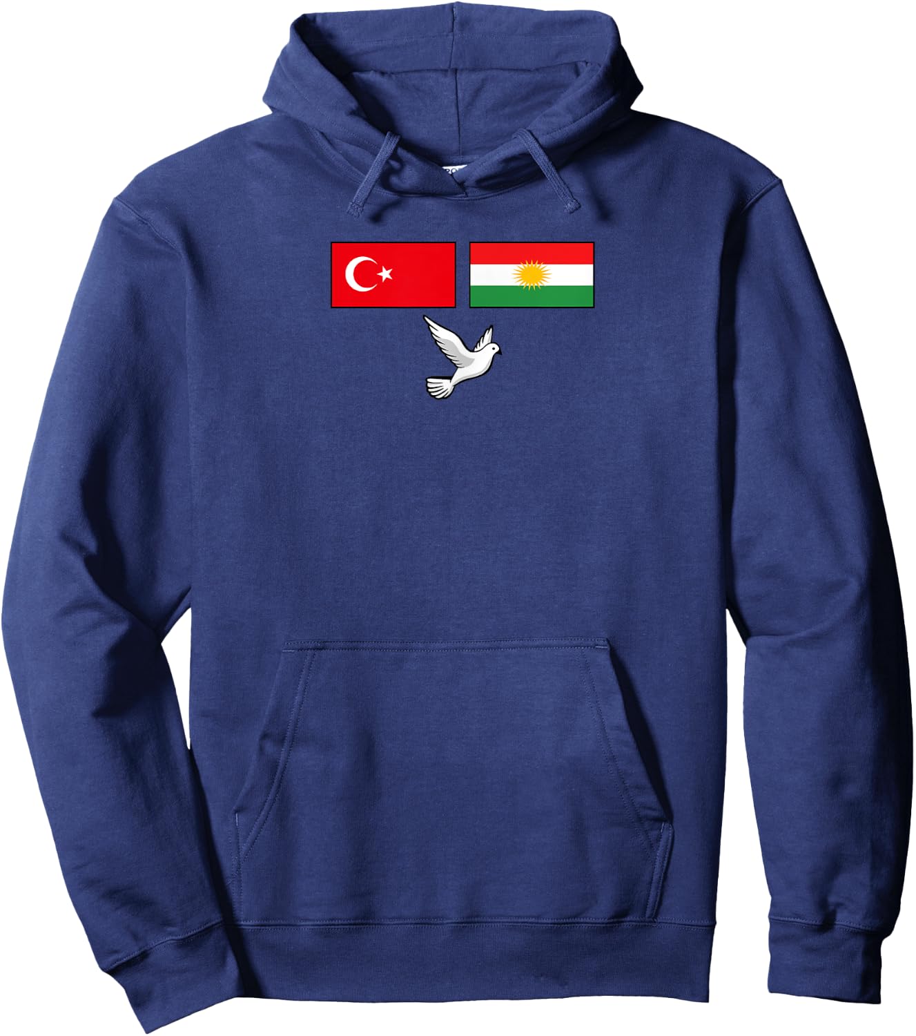 Turk Kurds Peace Dove turkish kurdish Turkey Kurdistan Love Hoodie - Hoodie | Navy