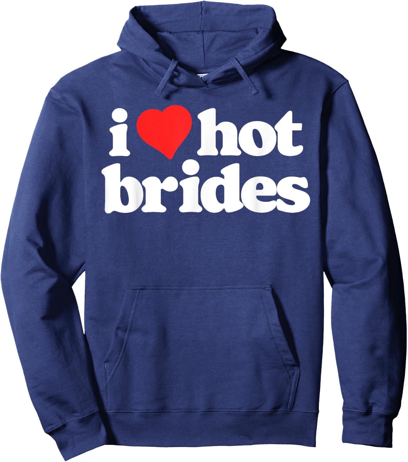 I Love Hot Brides Funny 80s Vintage Heart Hoodie - Hoodie | Navy