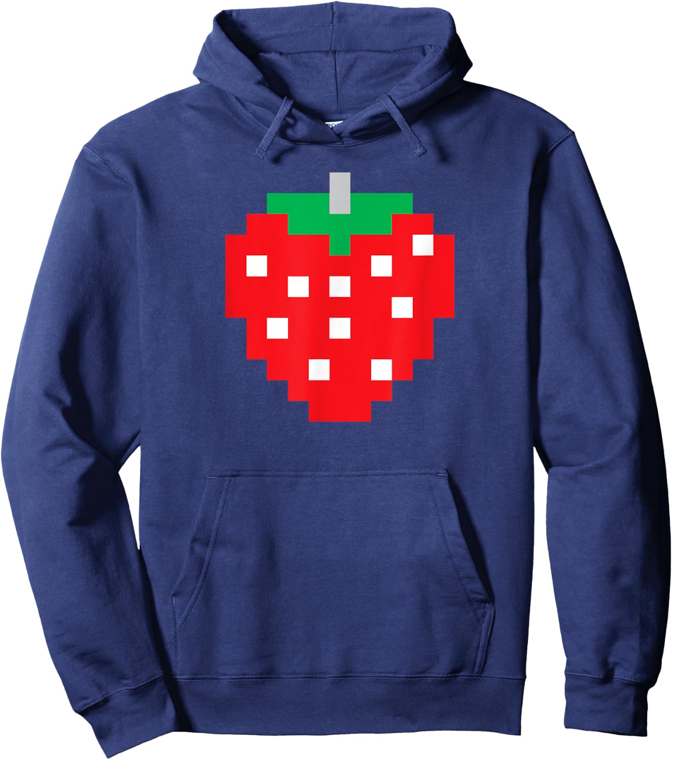 Pixel Strawberry 80s Video Game Halloween Costume Hoodie - Hoodie | Navy