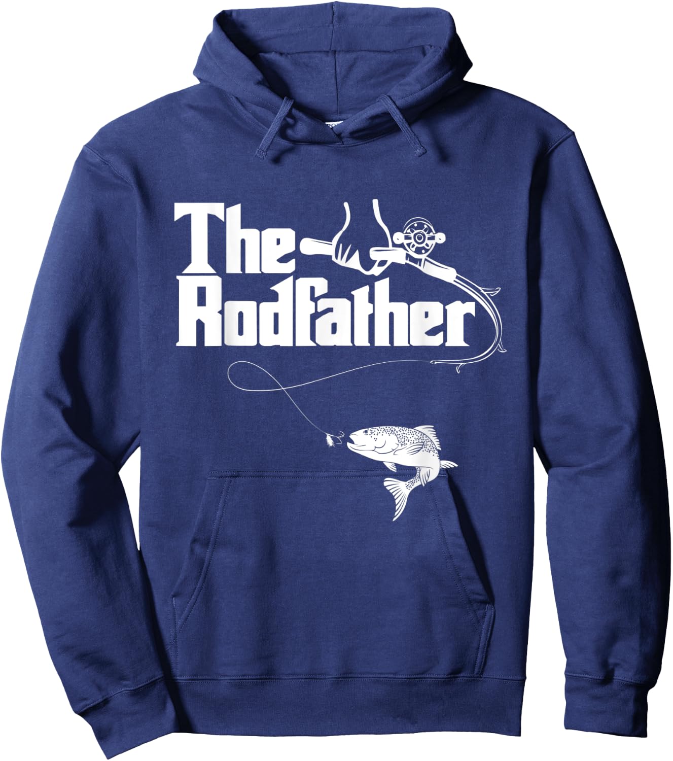 Funny Fishing - The Rodfather Hoodie - Hoodie | Navy