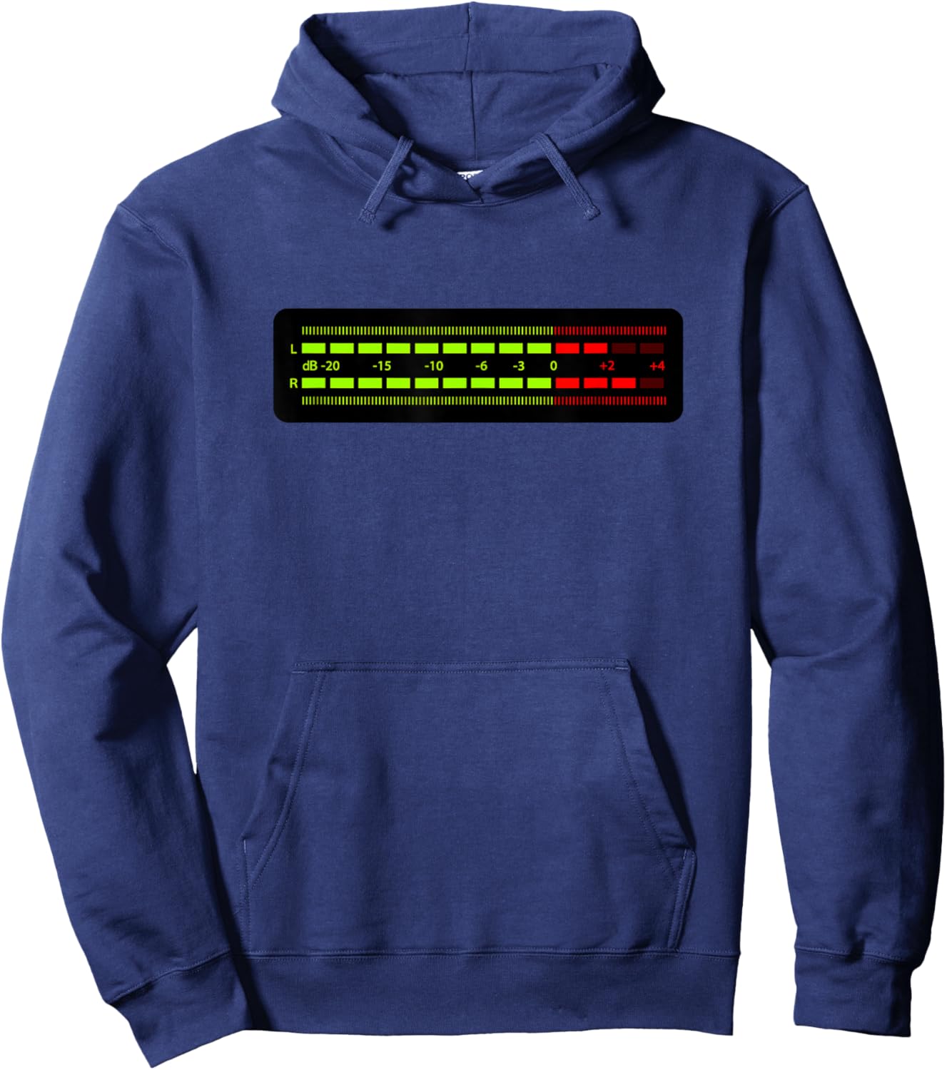 Retro VU Meter Sound Engineer Hi-Fi Stereo Music Lover Hoodie - Hoodie | Navy