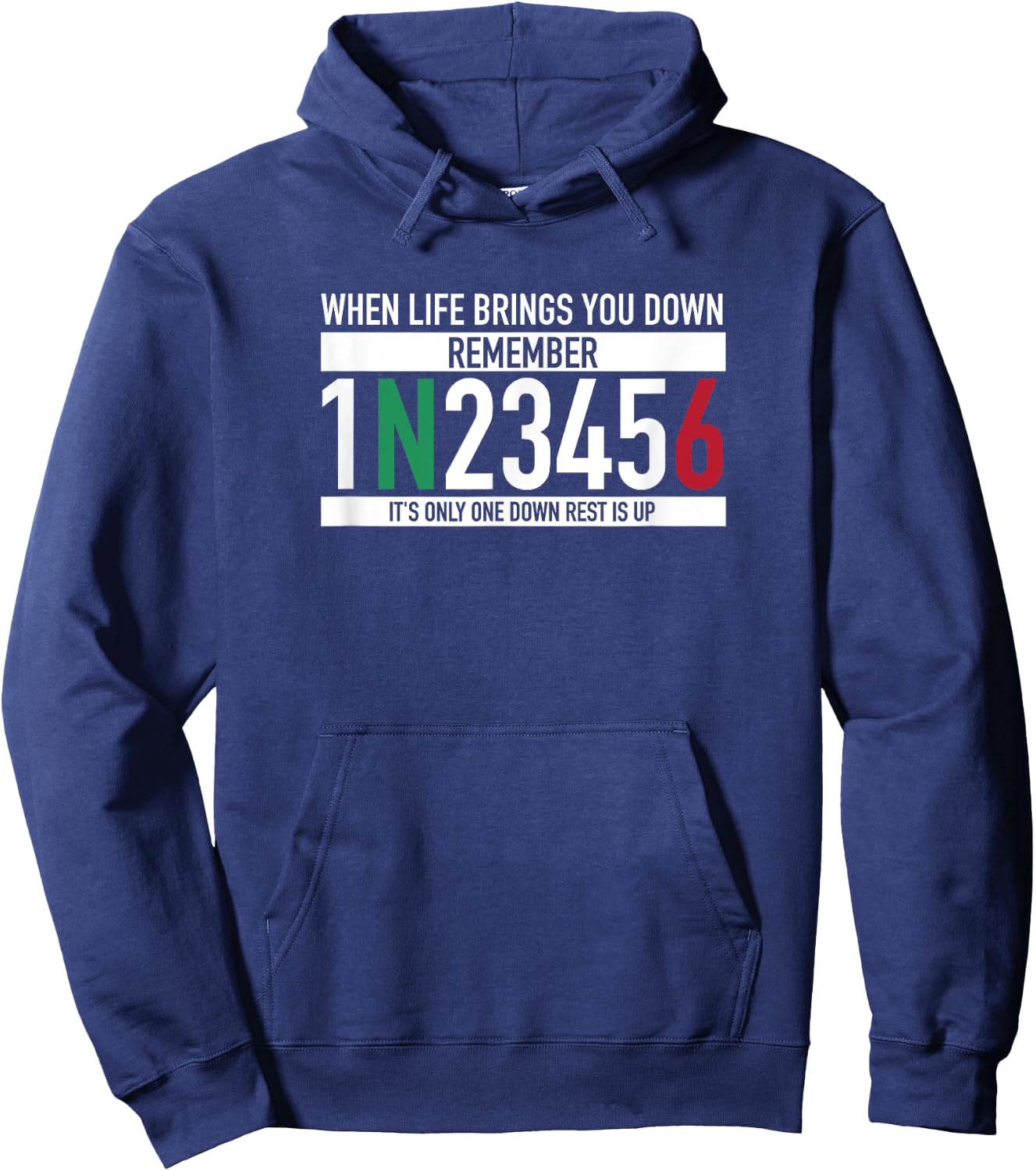 1N23456 Motorcycle Gear Shift Motorcyclist Hoodie - Hoodie | Navy