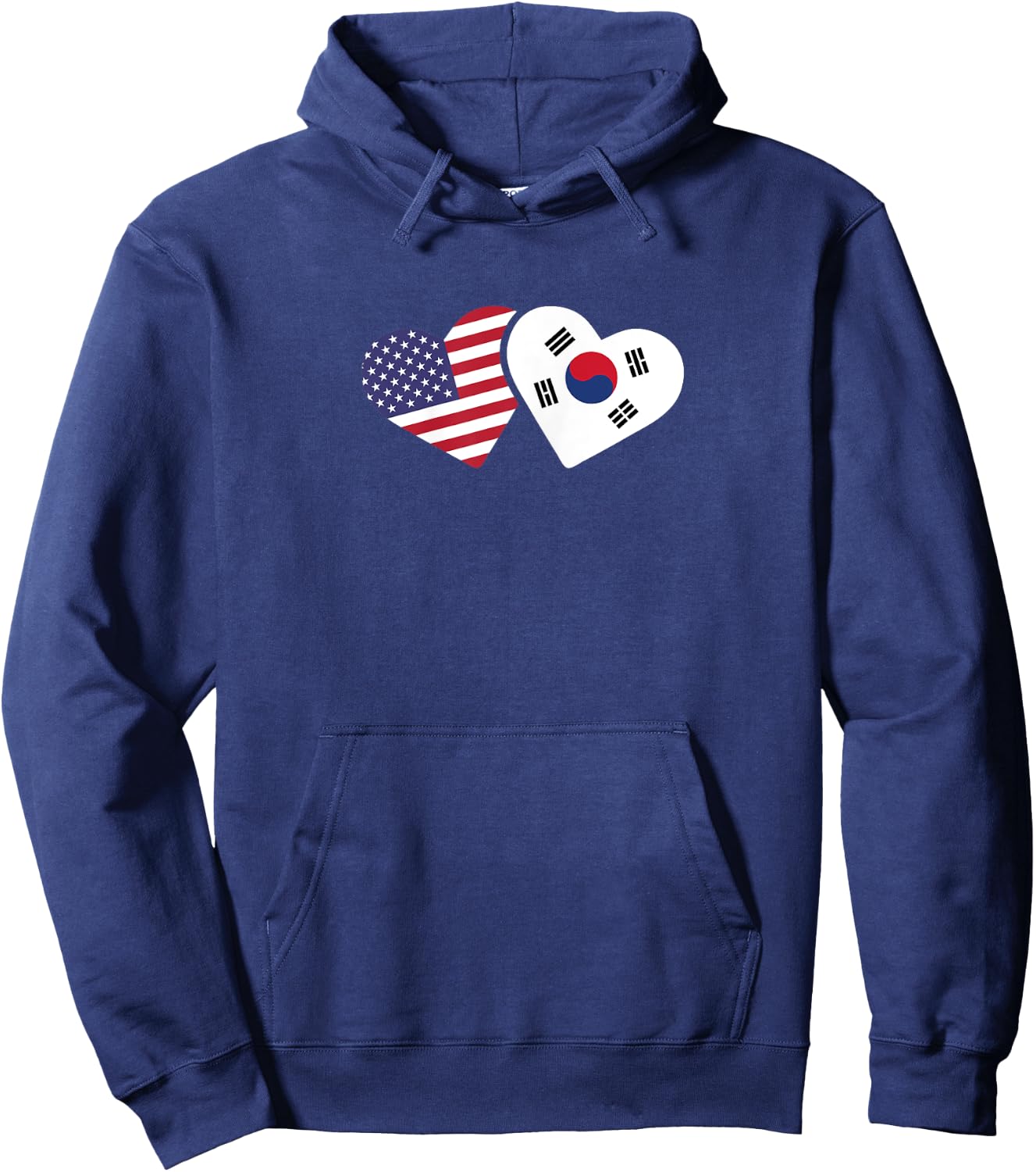 South Korea USA Flag Shirt Heart Korean American Love Gift Women Hoodie - Hoodie | Navy