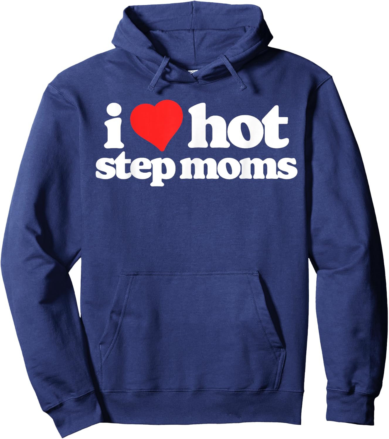 I Love Hot Step Moms Funny 80s Vintage Minimalist Hoodie - Hoodie | Navy