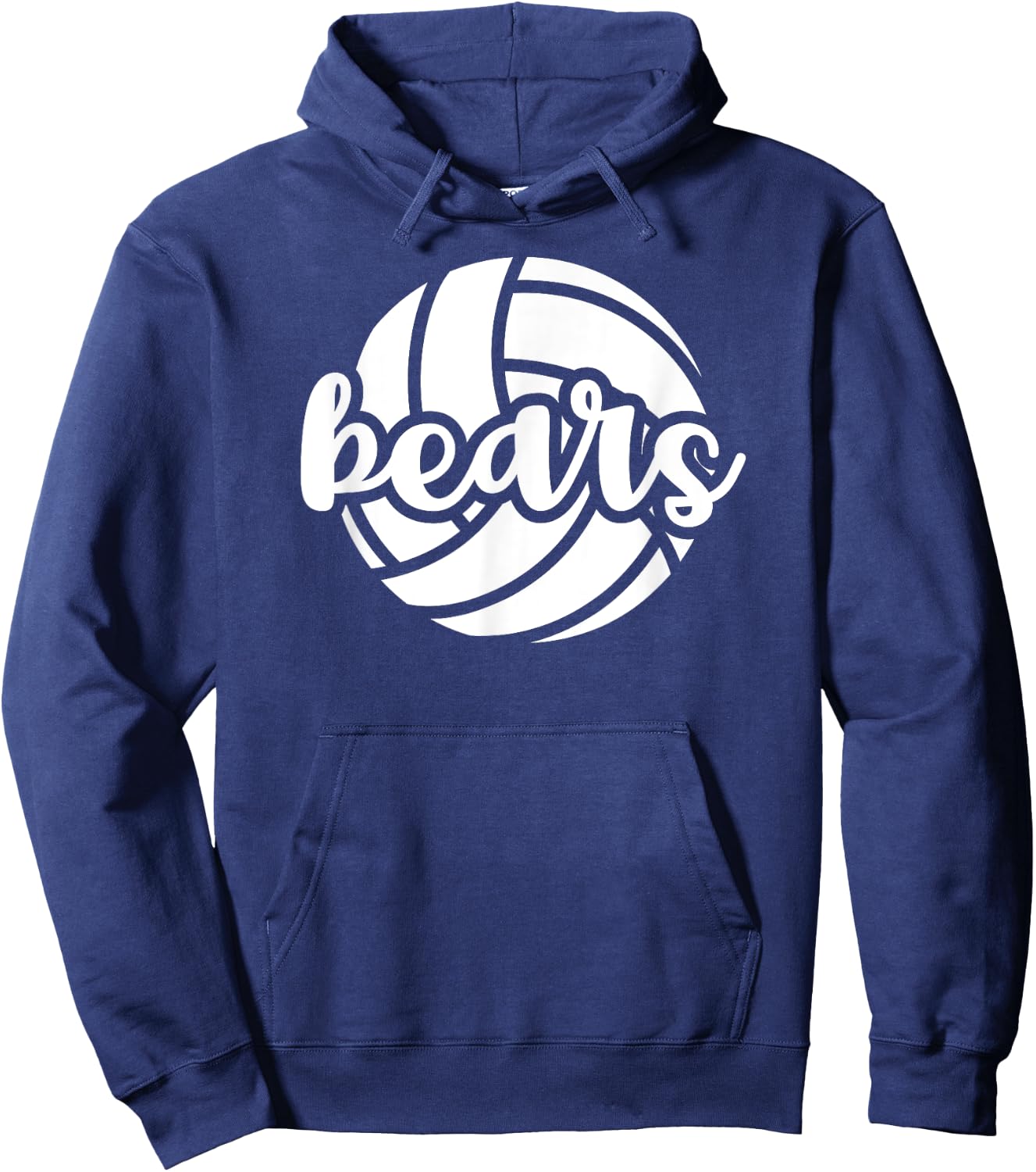Bears Volleyball Team Mascot School Spirit Game Day Hoodie - Hoodie | Navy
