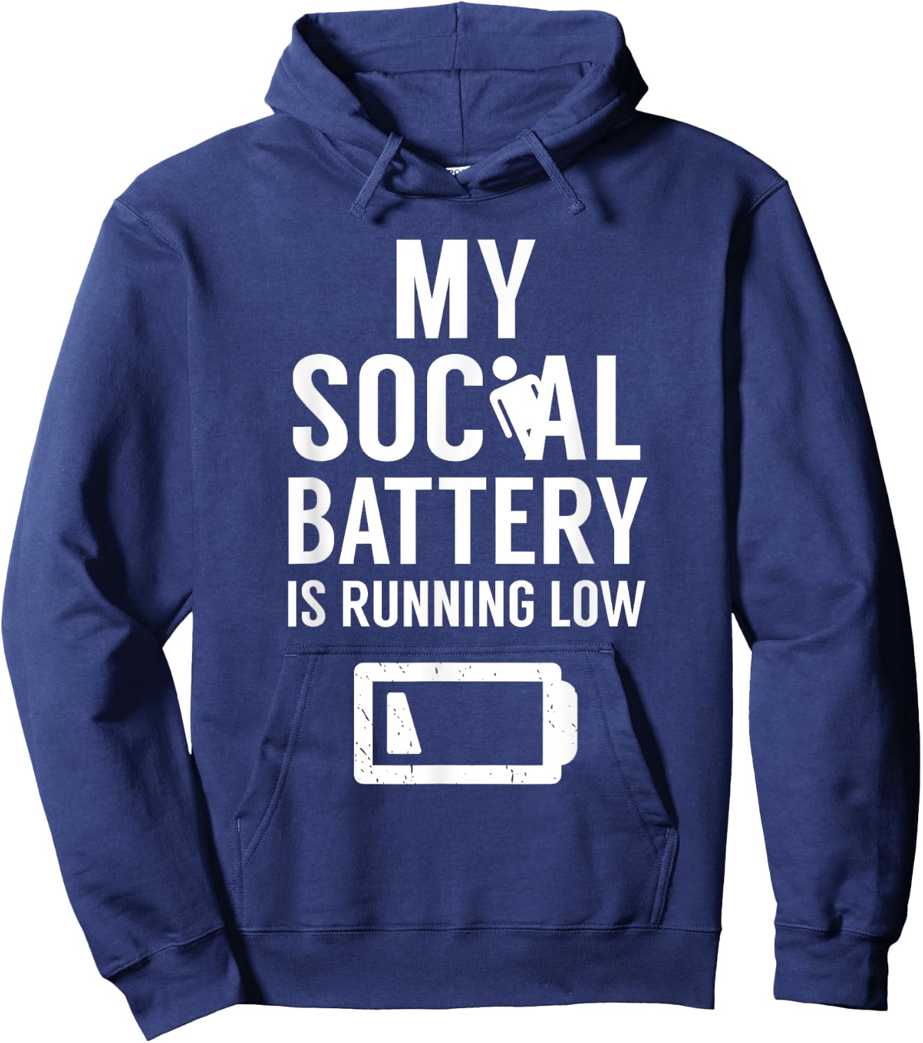 My Social Battery Is Running Low Introvert Shy Introverted Hoodie - Hoodie | Navy