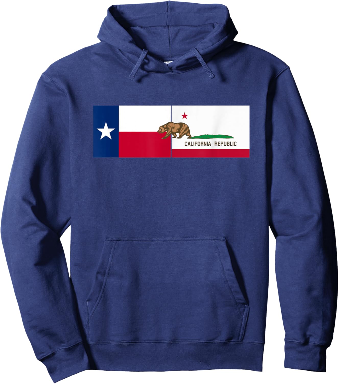Moving To Texas - Leaving California Funny FLAG Designed Hoodie - Hoodie | Navy