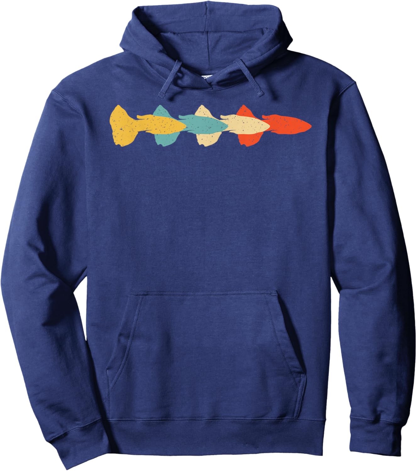 Guppy Vintage Retro Rainbow fish Pet Lover 60s 70s Gift Hoodie - Hoodie | Navy
