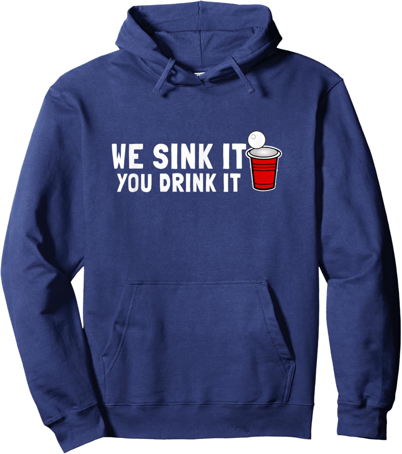 Beer Pong Game Alcohol Drinking College Hoodie - Hoodie | Navy