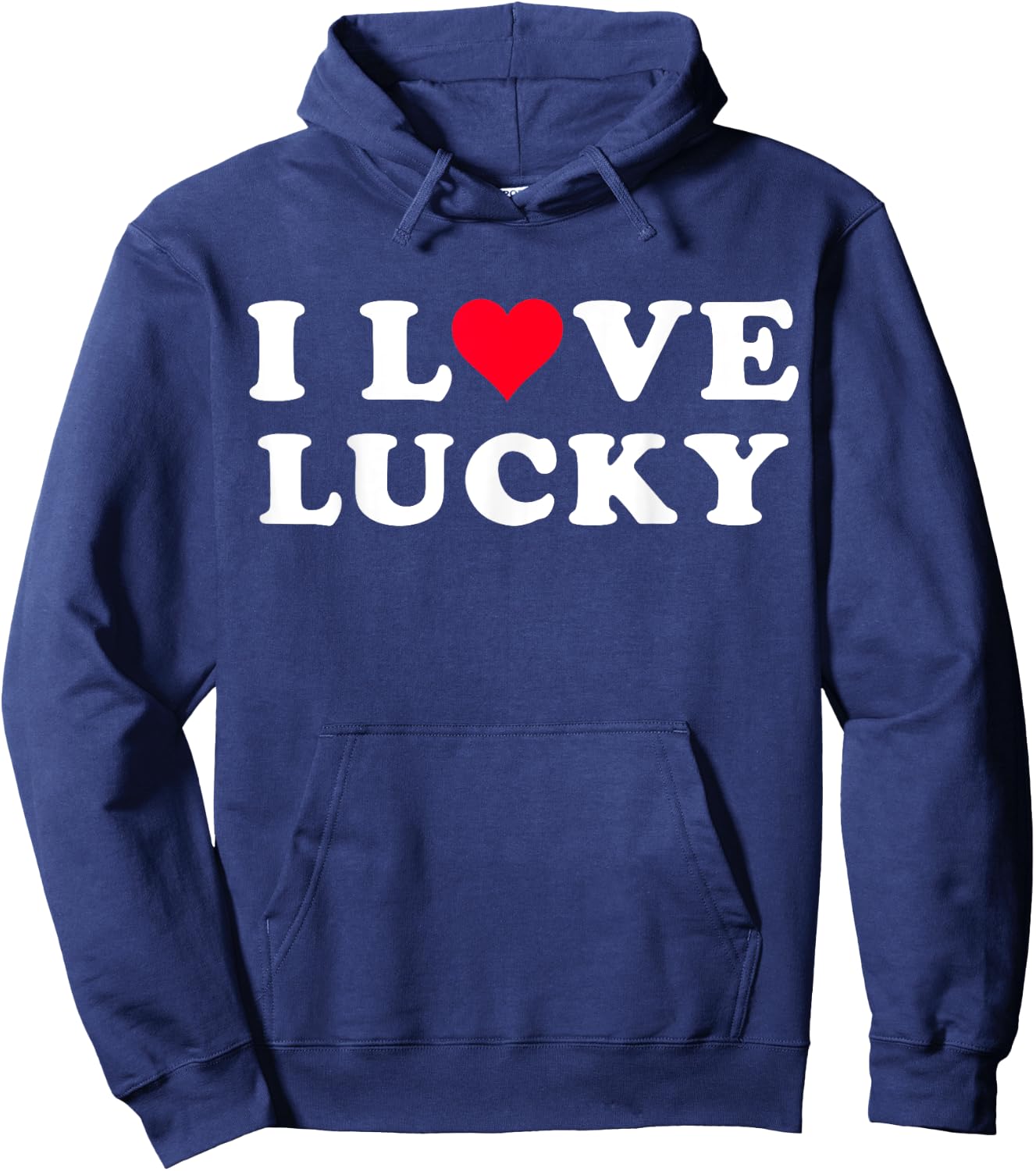 I Love Lucky Matching Girlfriend & Boyfriend Lucky Name Hoodie - Hoodie | Navy