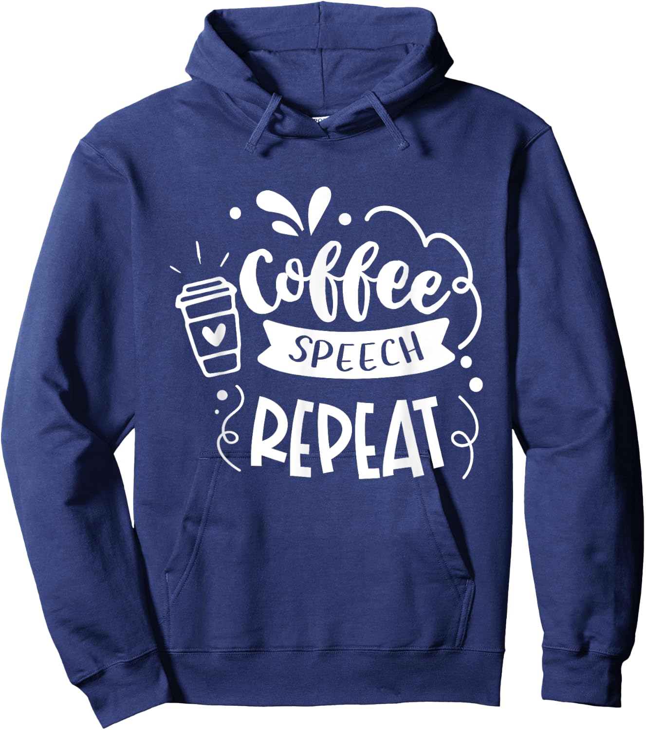 Coffee Speech Repeat Teacher Quotes Women Hoodie - Hoodie | Navy