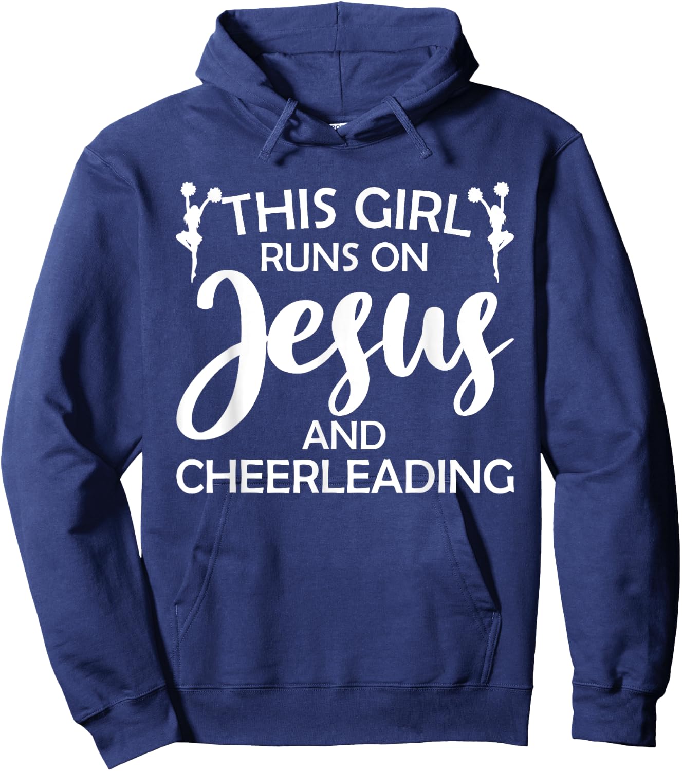 Cool Cheerleader Art Girl Cheerleading Jesus Cheer Hoodie - Hoodie | Navy