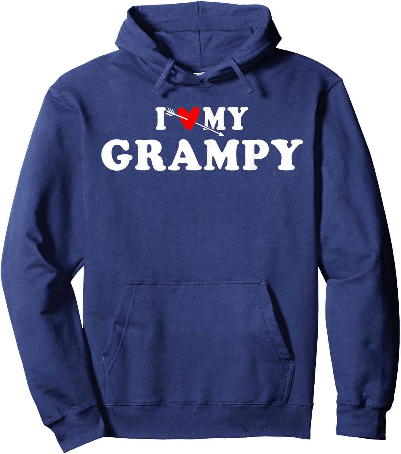 I Love My Grampy heart Wear for Granddaughter Grandson kids Hoodie - Hoodie | Navy