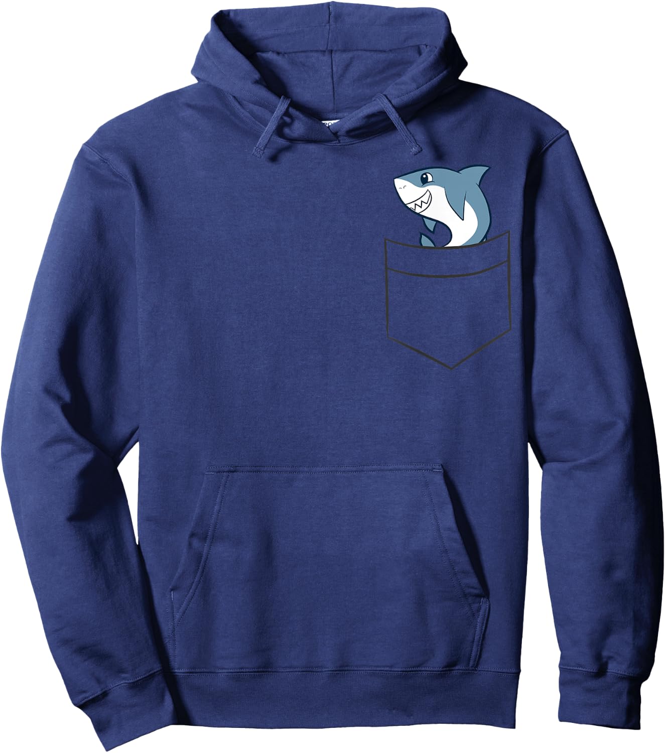 Shark In a Pocket Cute Pocket Shark Hoodie - Hoodie | Navy