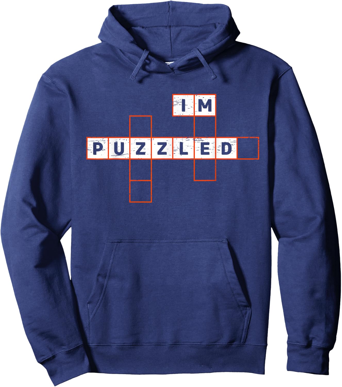 I'm Puzzled Crossword Puzzle Solve Number Squares Vocabulary Hoodie - Hoodie | Navy