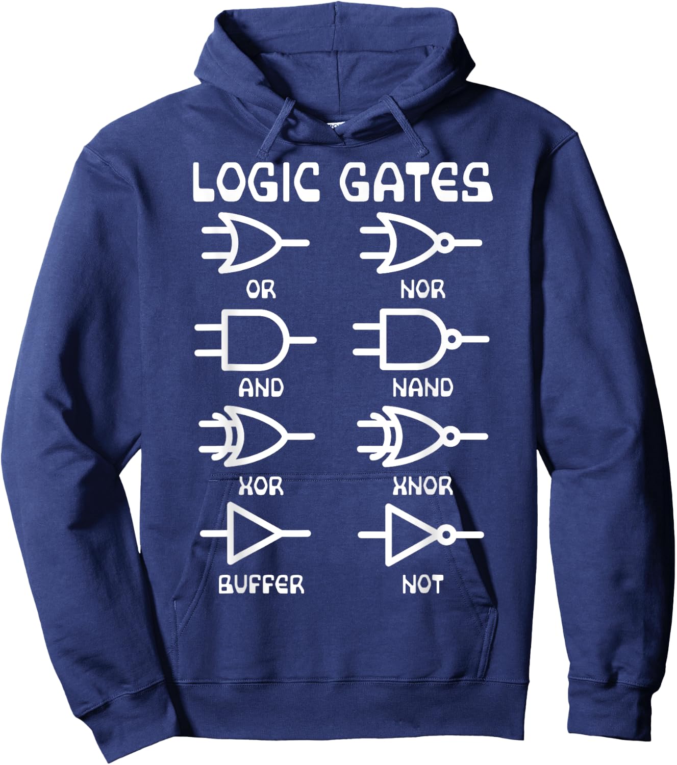 Nerdy Funny Logic Gates Computer Science Electrical Engineer Hoodie - Hoodie | Navy