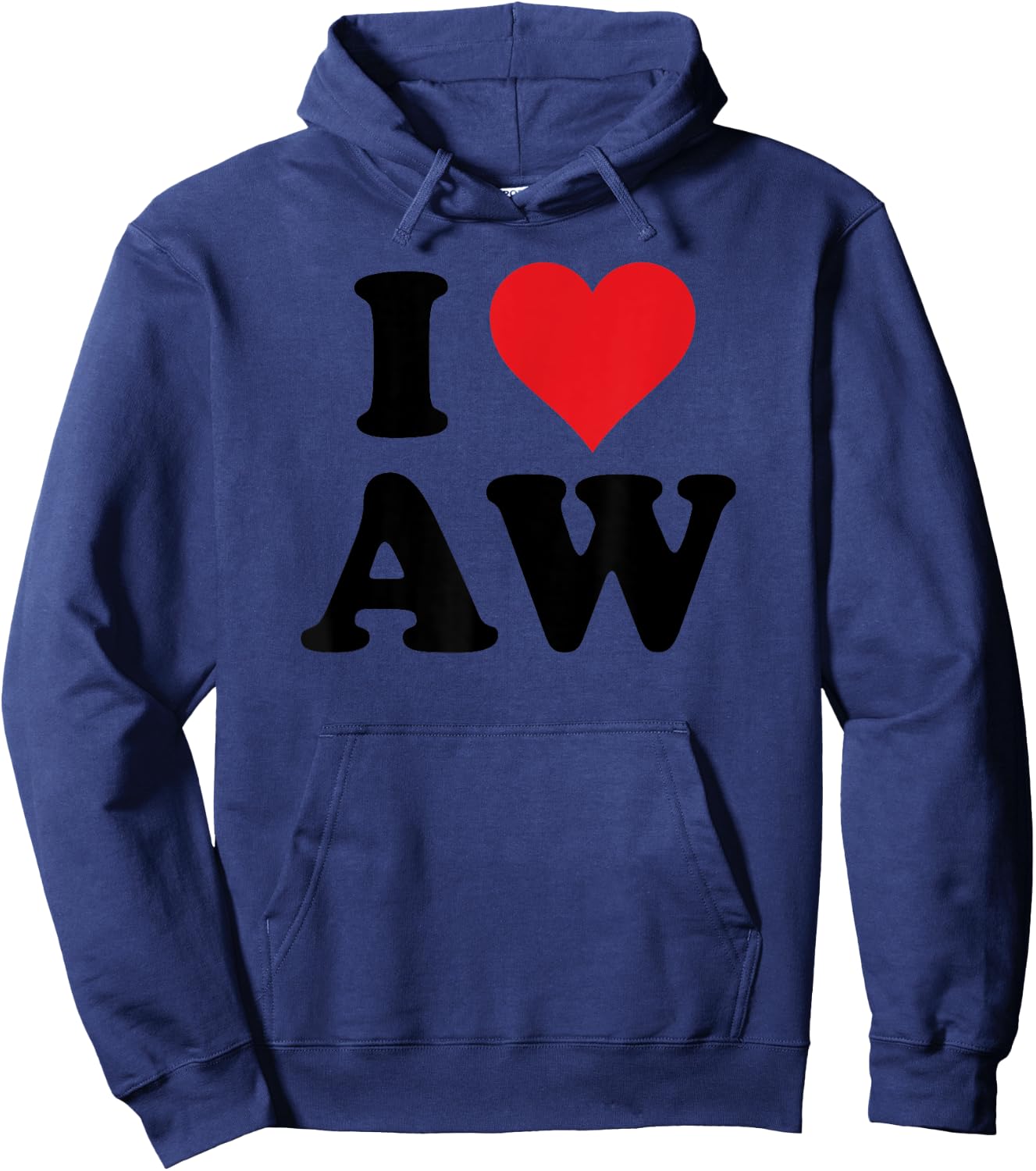 I Heart AW Initials I Love A.W. First And Last Name A W Hoodie - Hoodie | Navy