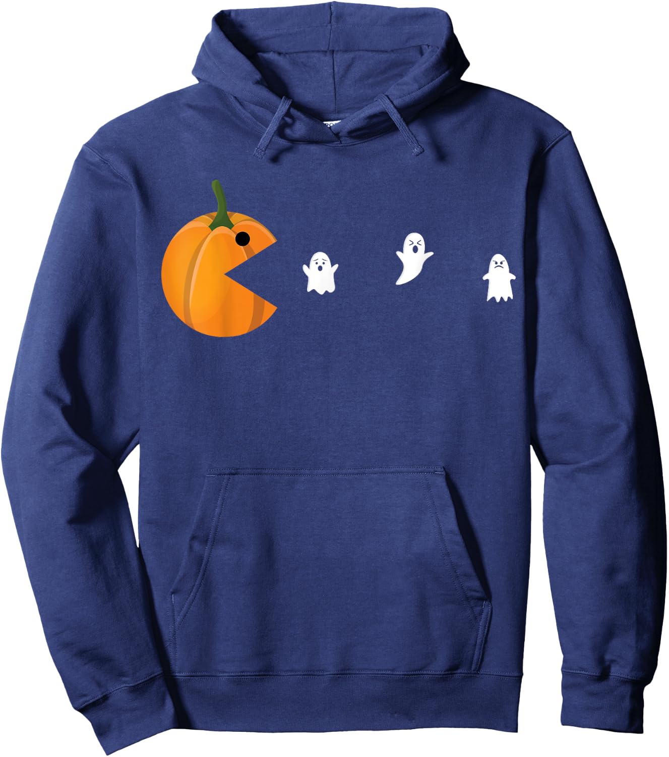 Halloween Pumpkin Face Patch Costume Men Women Fun Kids Boys Hoodie - Hoodie | Navy