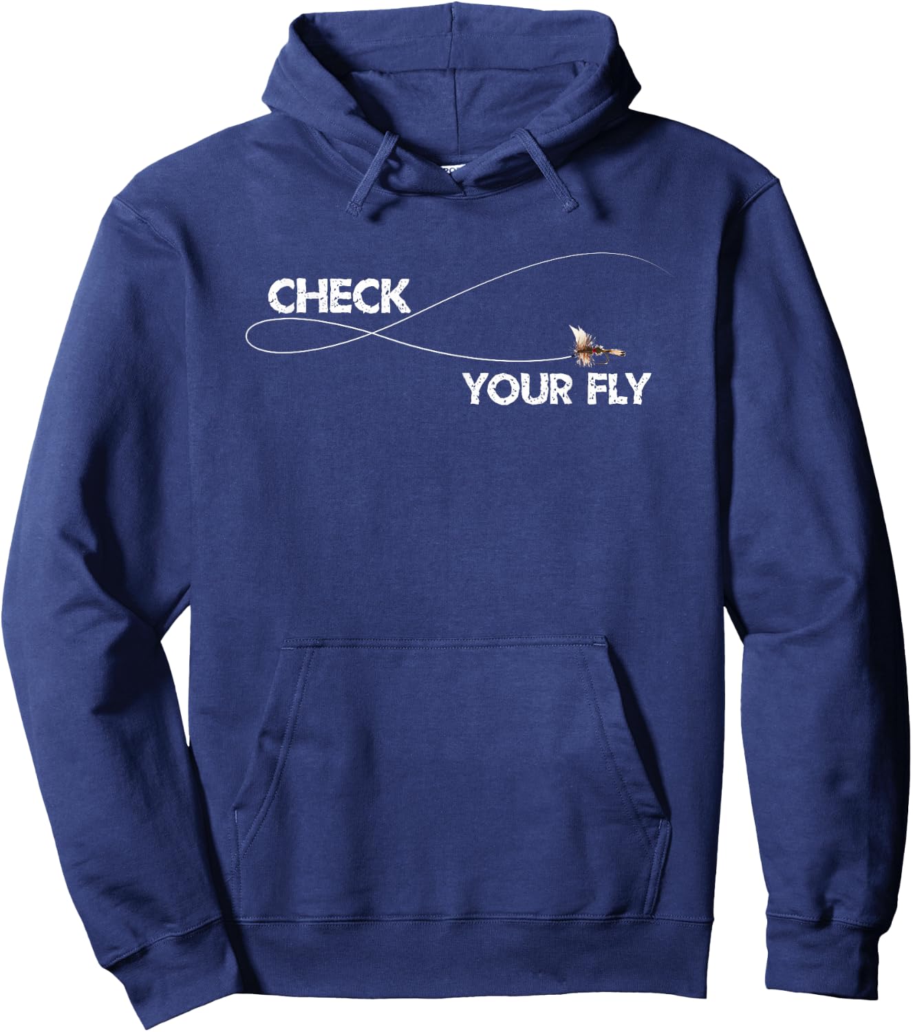 Check Your Fly Trout Fisherman Clothing Men Women Adult Gift Hoodie - Hoodie | Navy