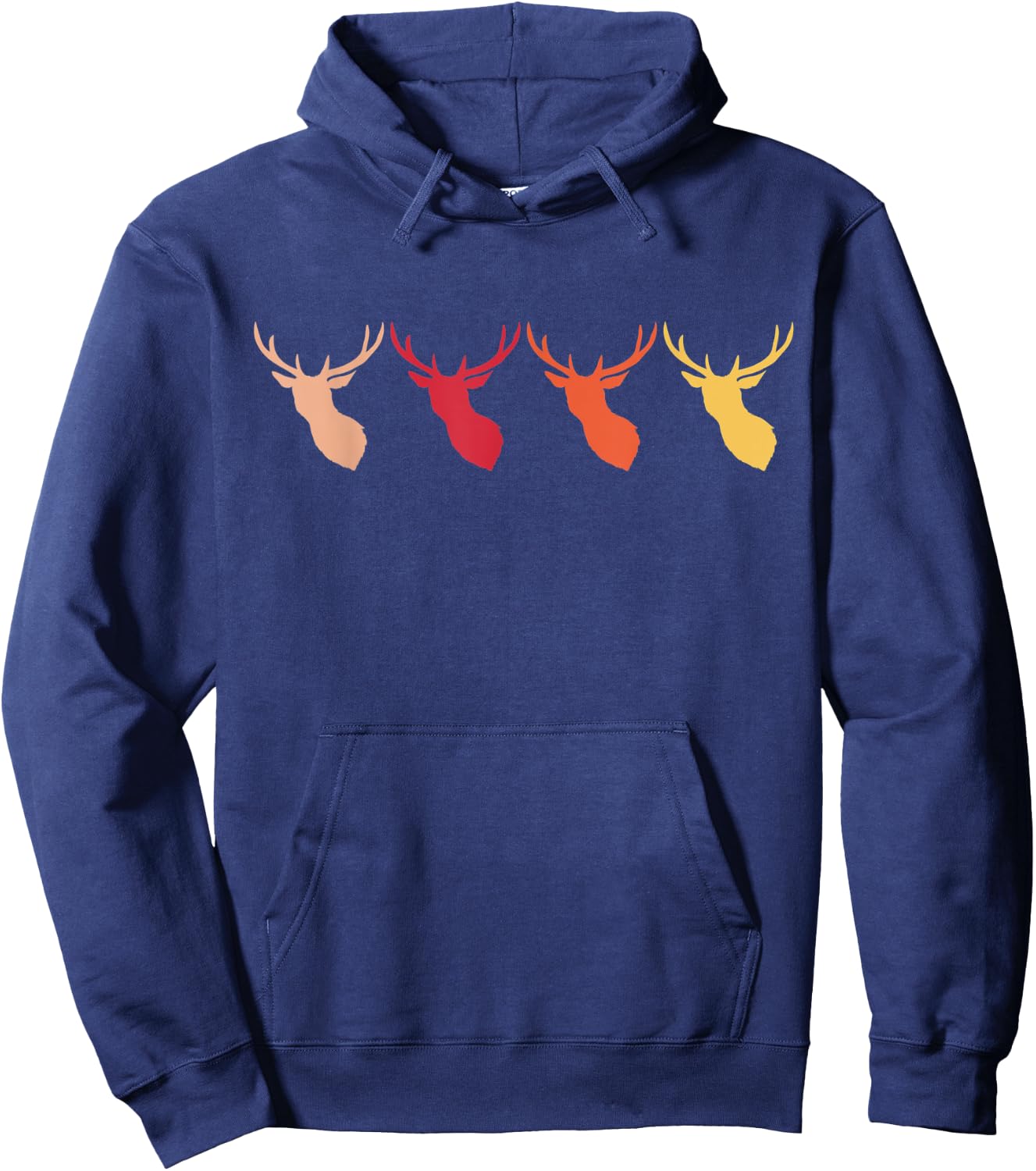 Vintage Deer Retro Deer Silhouette Cute Deer 80s 90s Style Hoodie - Hoodie | Navy