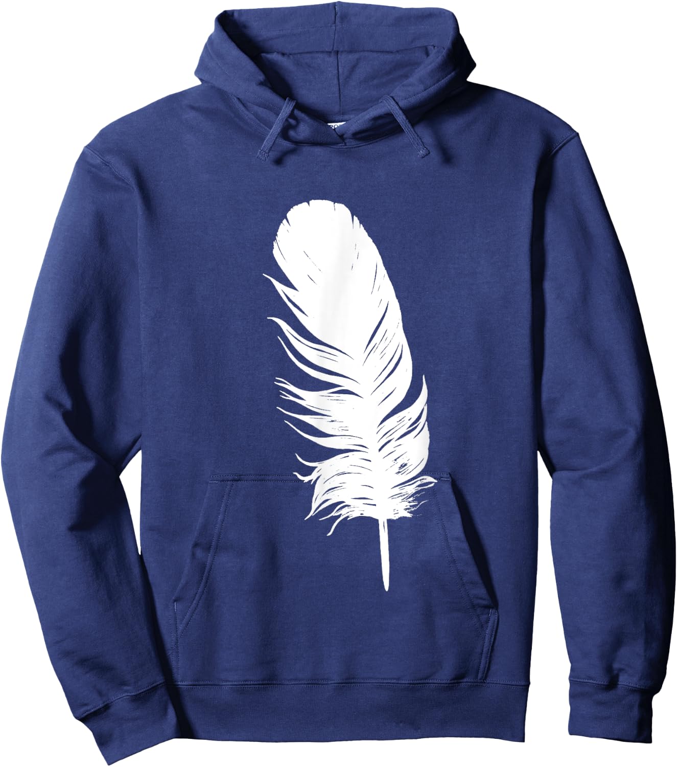 White feather print, casual, graphic, sleeveless summer Women Kids Hoodie - Hoodie | Navy
