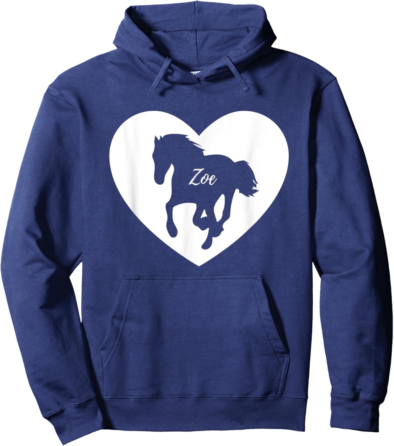 Zoe Horse Lover Shirt for Girls Named Zoe Loves Horses Hoodie - Hoodie | Navy