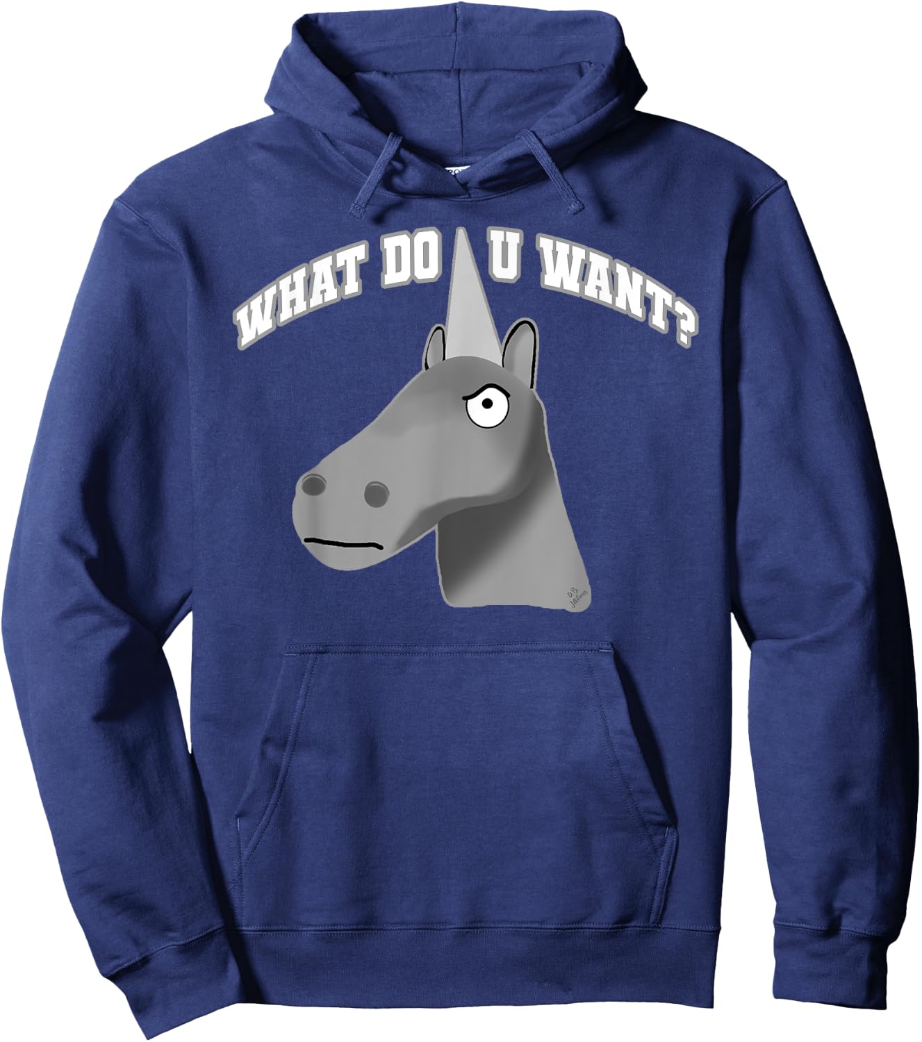 Charlie the Unicorn What Do You Want Funny Unicorn Hoodie - Hoodie | Navy