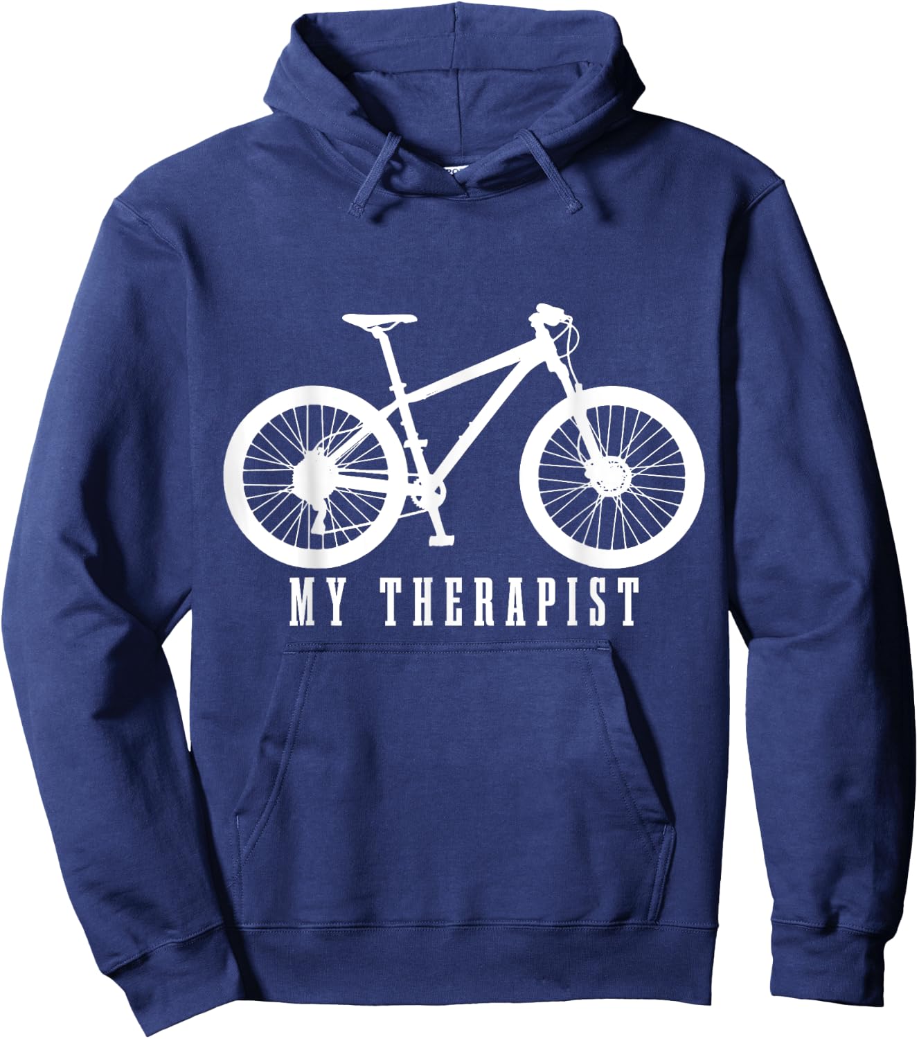 Mountain Bike My Therapist Funny MTB Biker Bicycle Cycling Hoodie - Hoodie | Navy