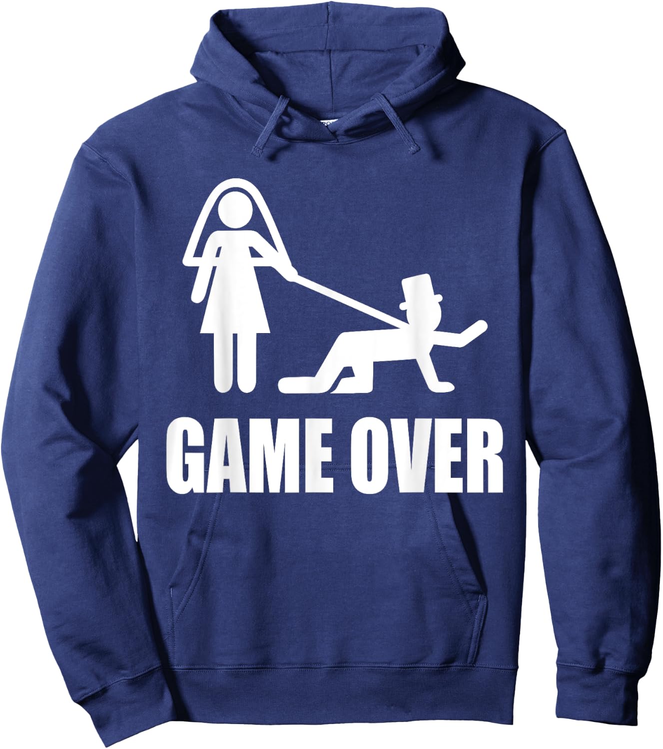 Funny Getting Married Game Over Wedding Gag Team Groom Hoodie - Hoodie | Navy