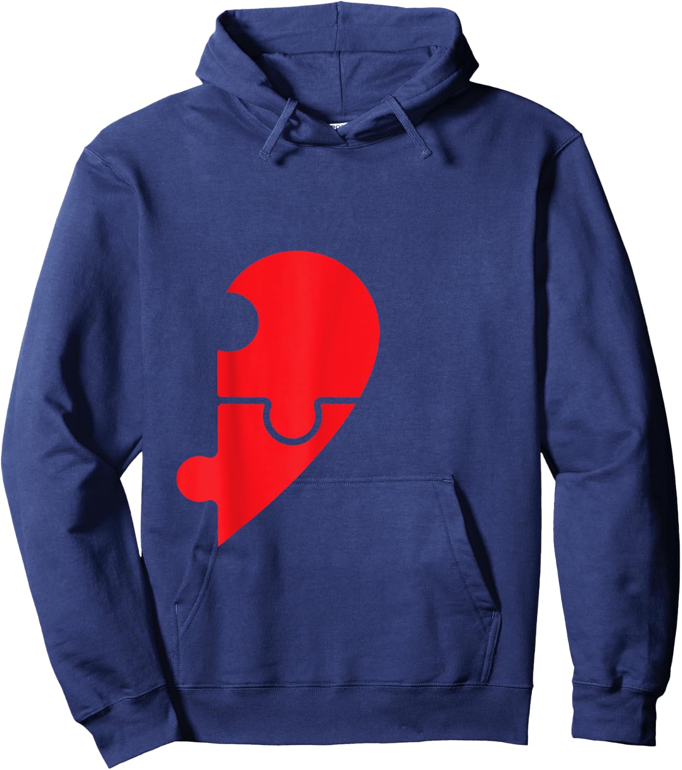 Half Heart Right Hand Side Love Couple Camisa Pareja Ropa Hoodie - Hoodie | Navy