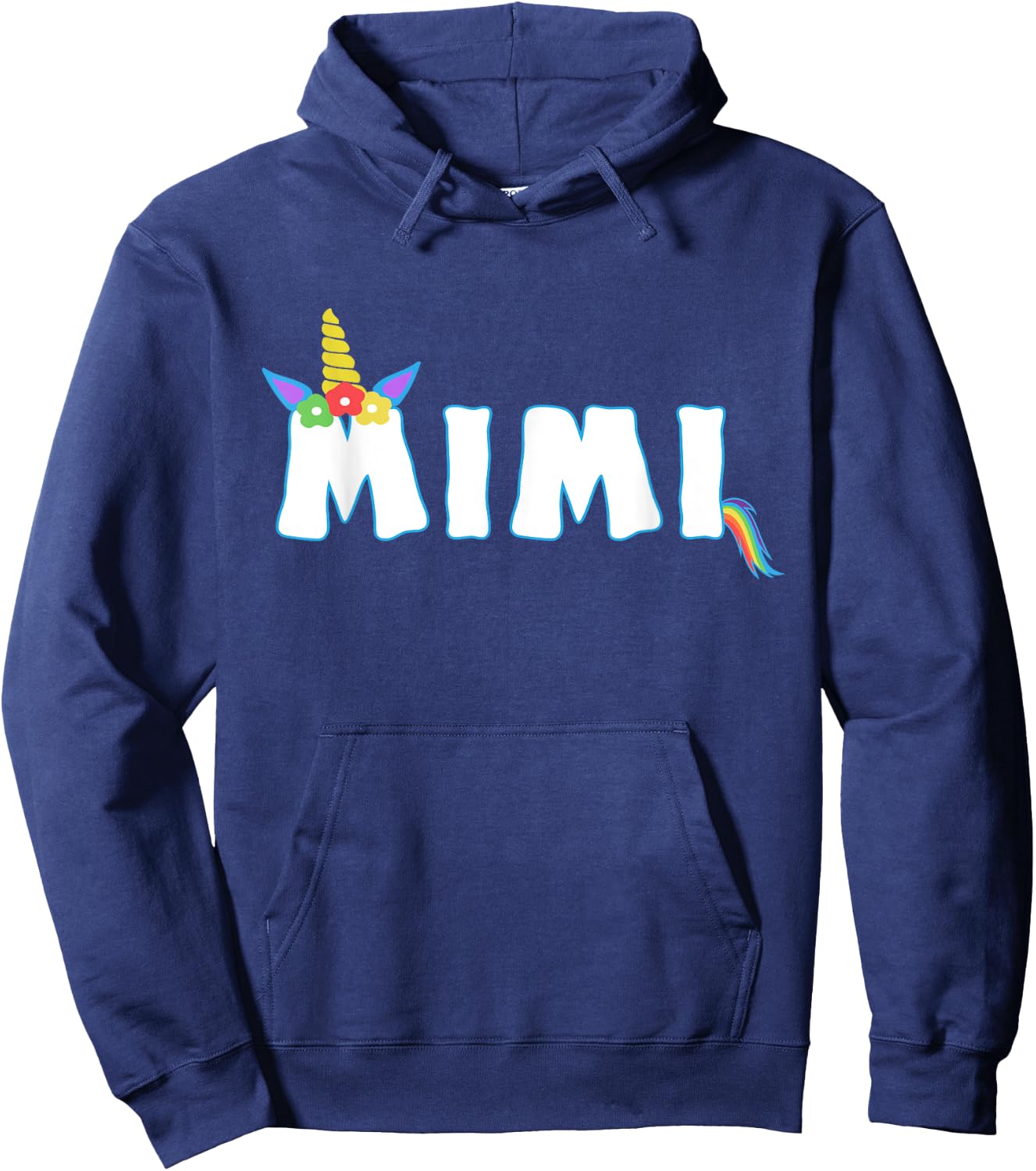 Unicorn Birthday Girl Funny Mimi Grandma Family Hoodie - Hoodie | Navy