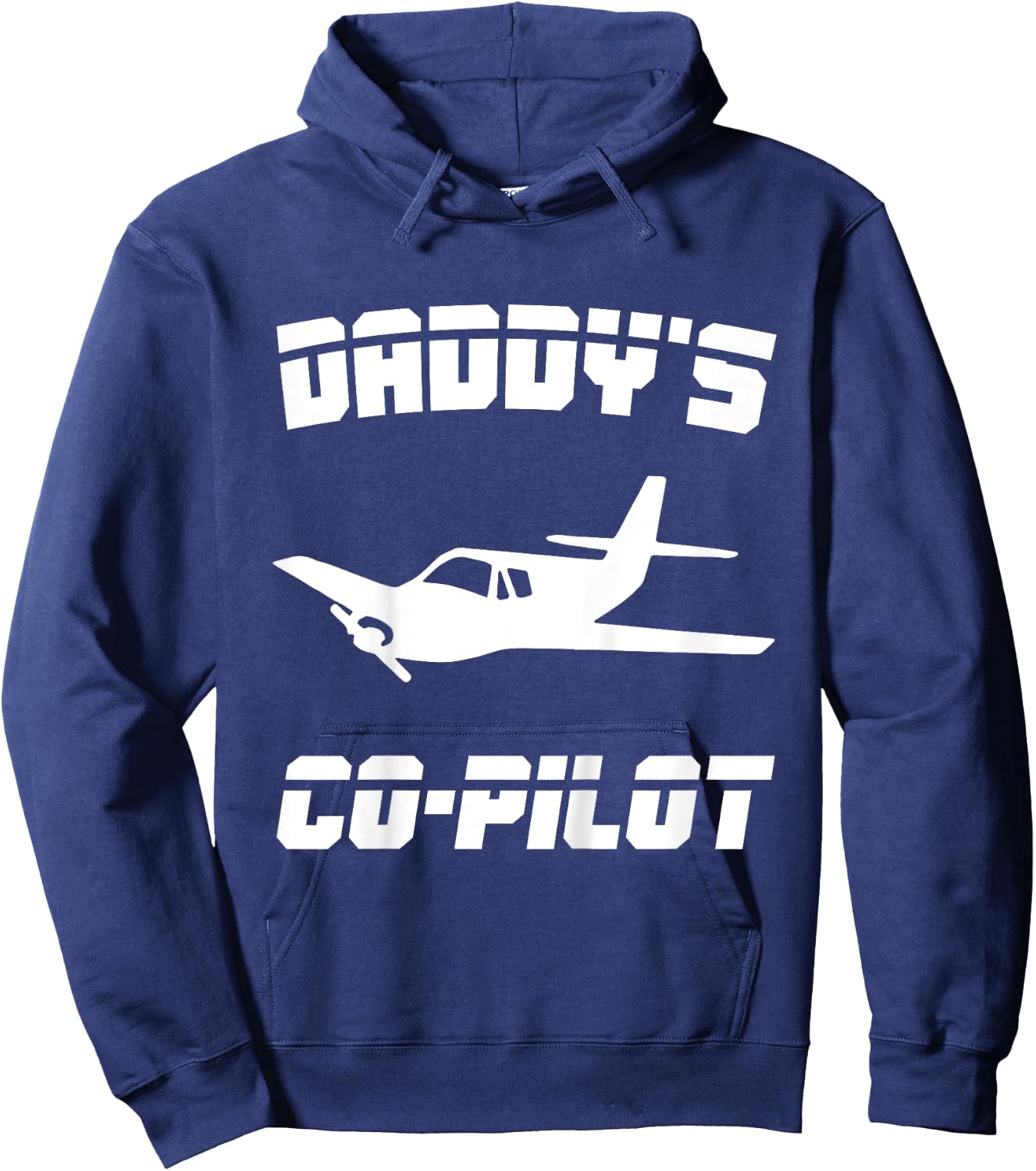 Kids Daddy's Co-pilot Boy Girl Kid Birthday Plane Lover Gift Hoodie - Hoodie | Navy