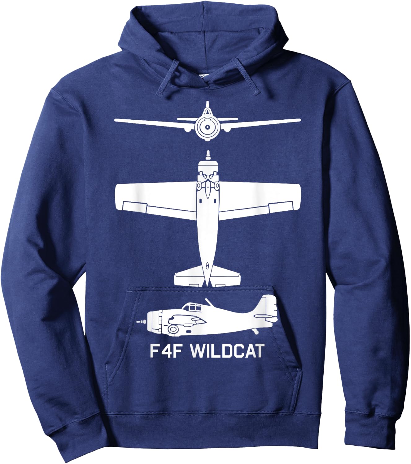 F4F Wildcat American WW2 Fighter Plane Men Women Girls Kids Hoodie - Hoodie | Navy