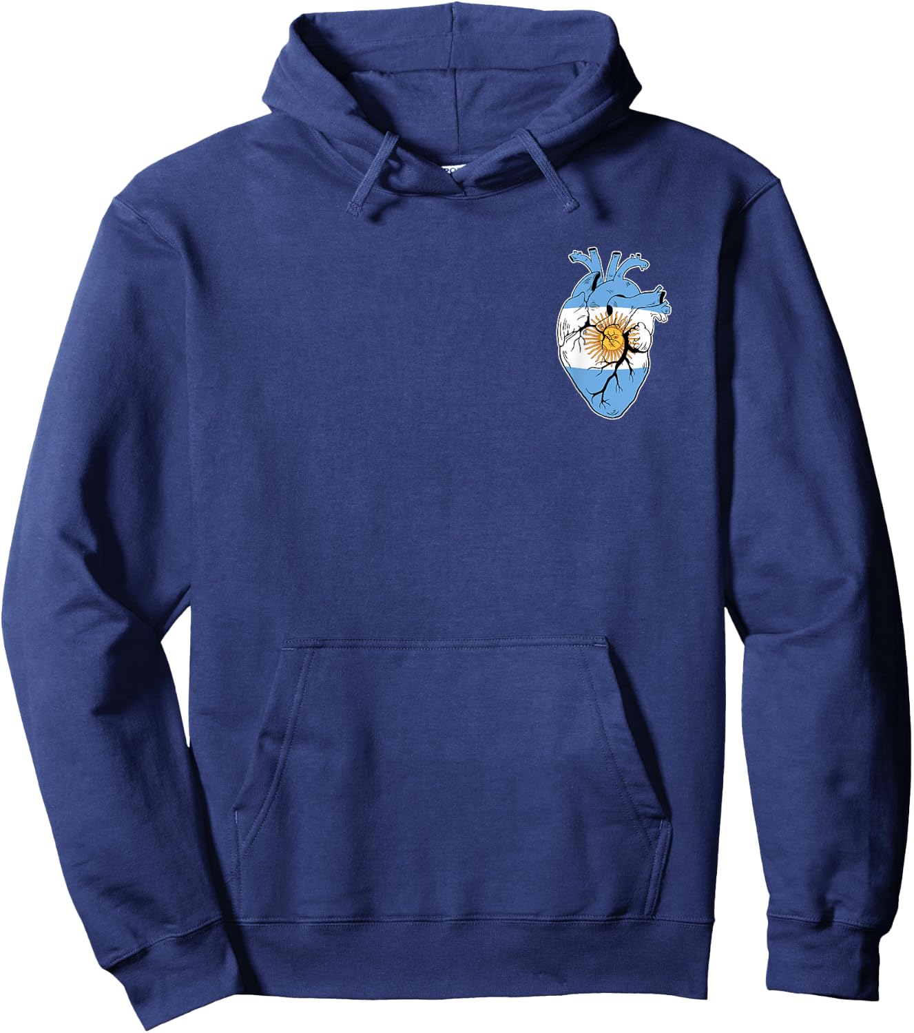 Argentina Flag Pride Anatomical Heart Soccer Sport Player Hoodie - Hoodie | Navy