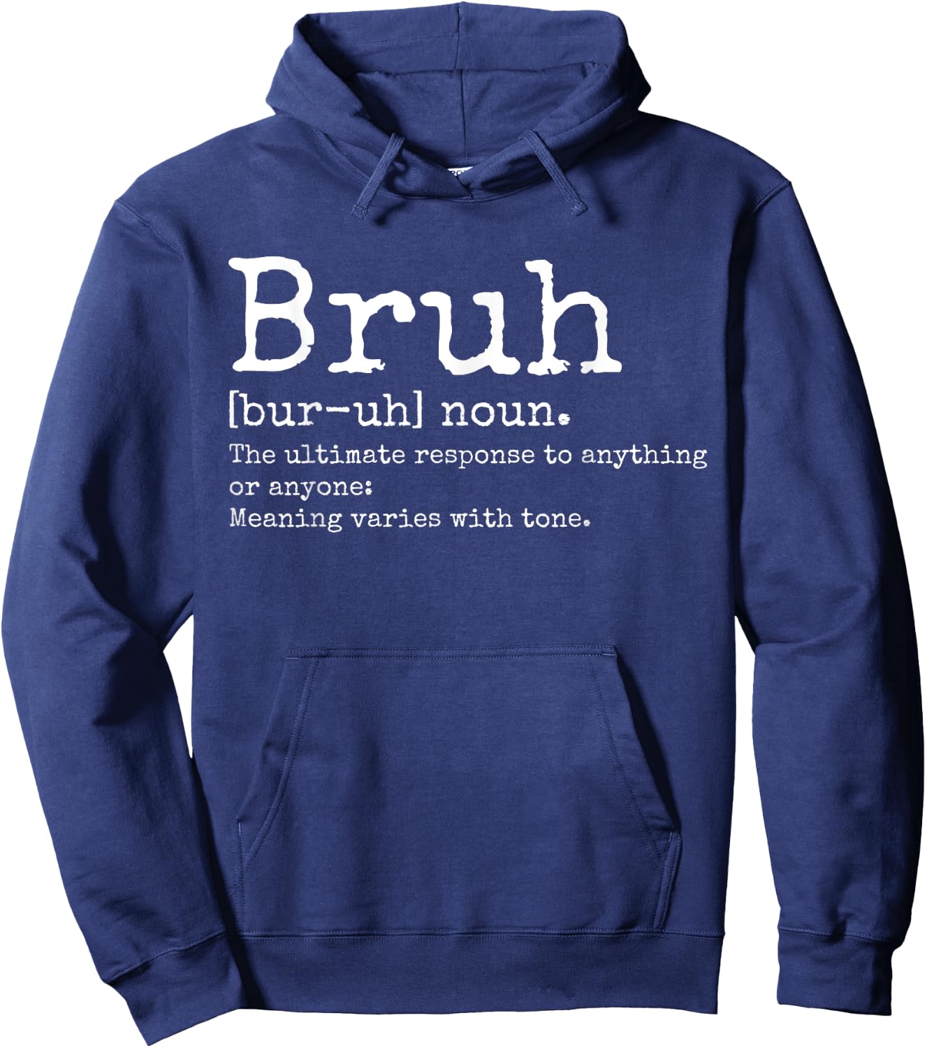 Vintage Bruh Definition Funny Brother Hoodie - Hoodie | Navy