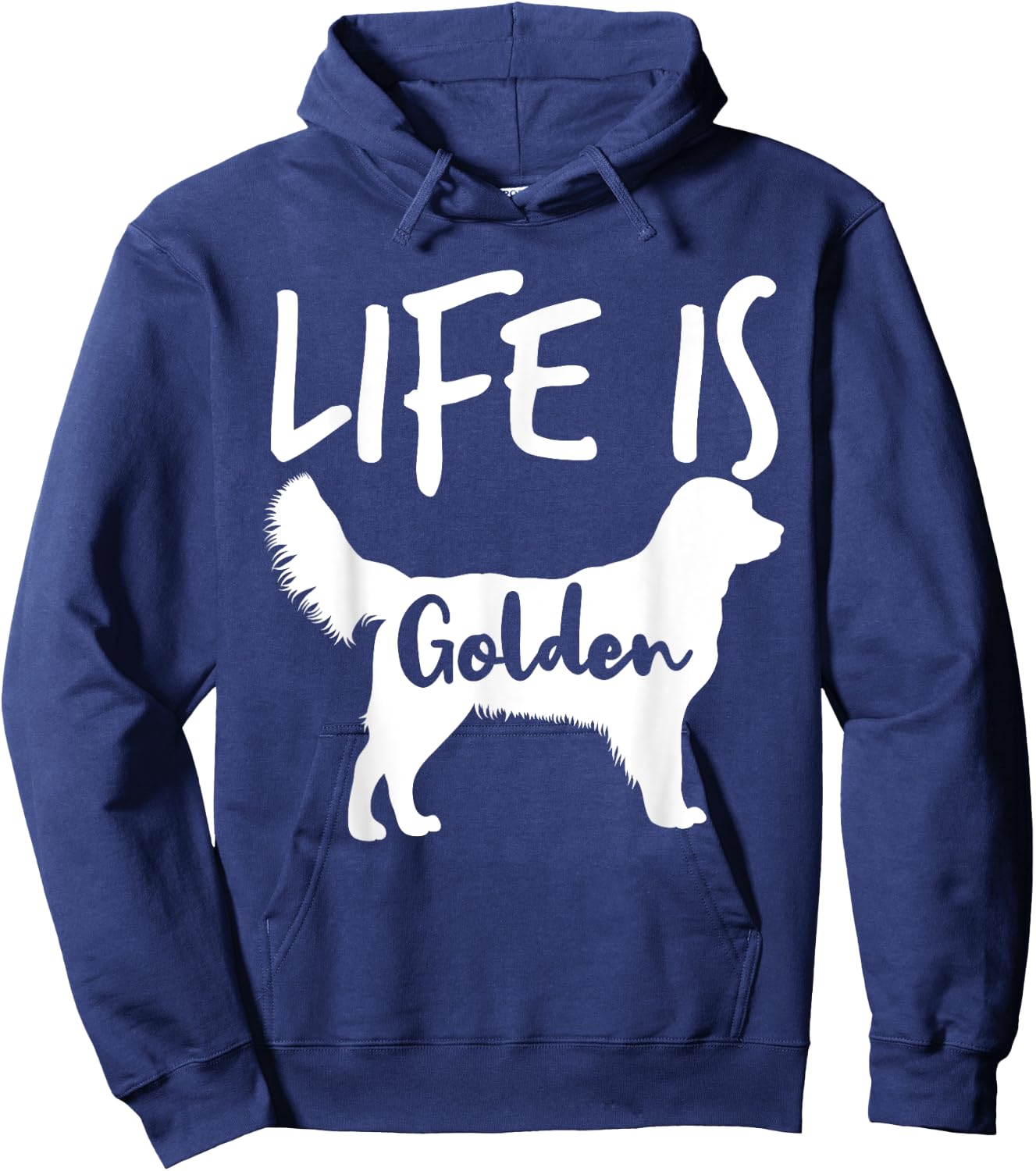 Life Is Golden Dog Golden Retriever Lover - Golden Retriever Men Women Girls Kids Hoodie - Hoodie | Navy