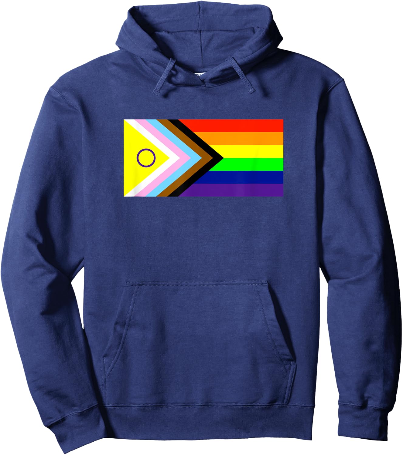 Progress Pride Flag Intersex Pride Flag Hoodie - Hoodie | Navy