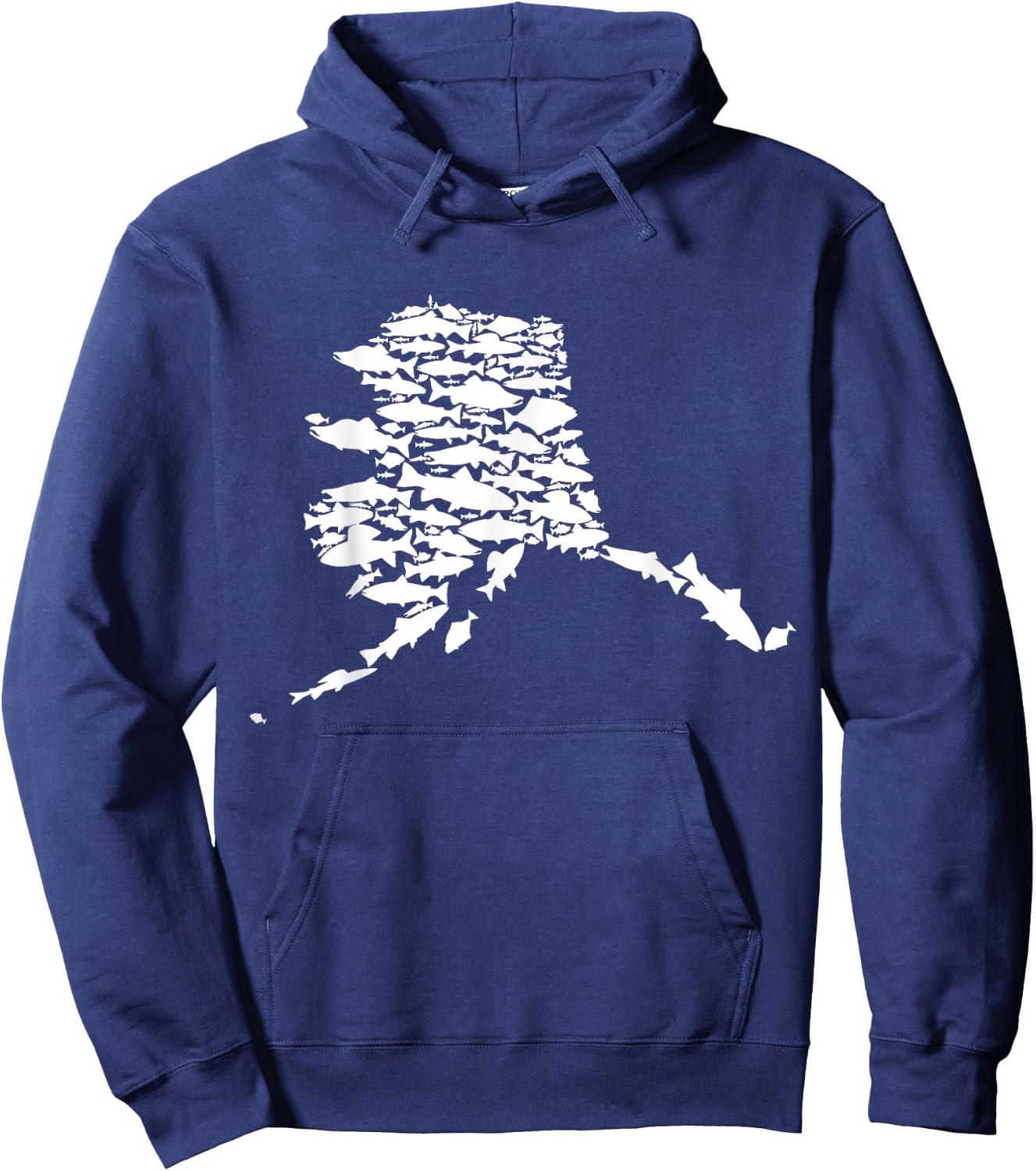 Alaskan Fish Alaska State Made of Wild Salmon Halibut Trout Hoodie - Hoodie | Navy