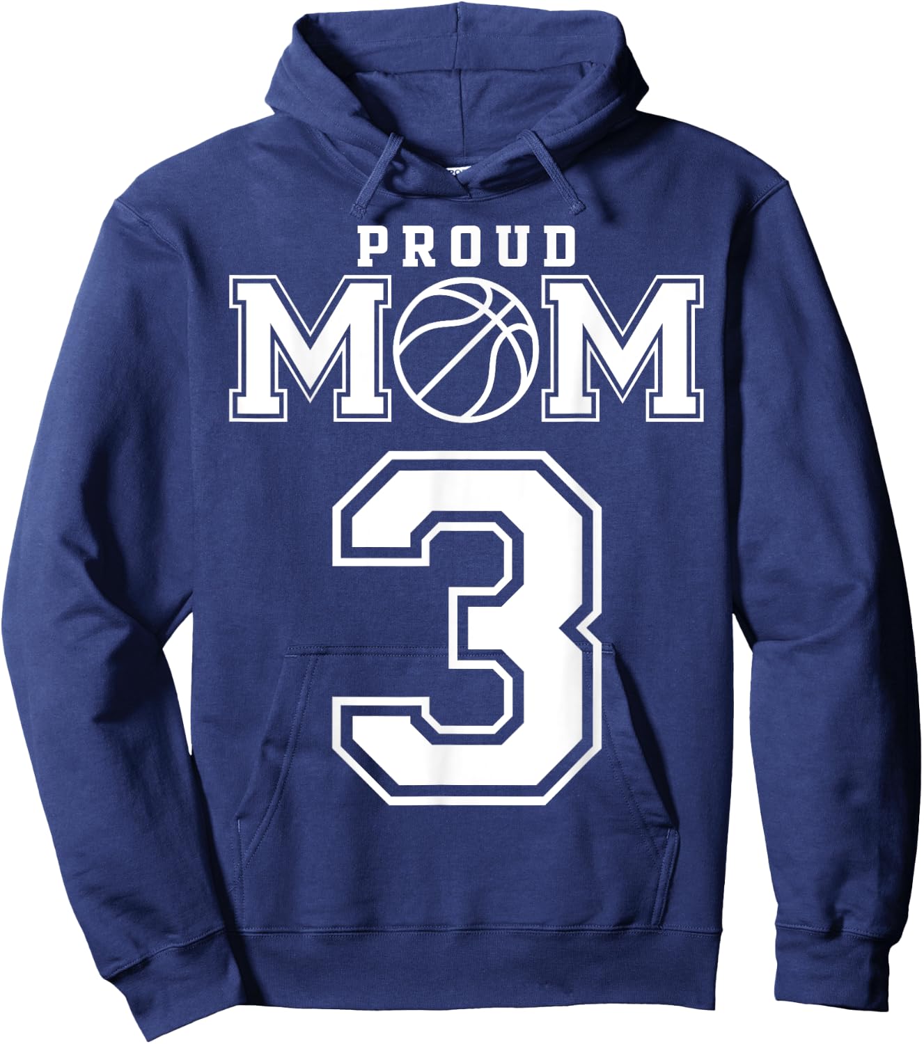 Number 3 Custom Proud Basketball Mom Personalized Hoodie - Hoodie | Navy