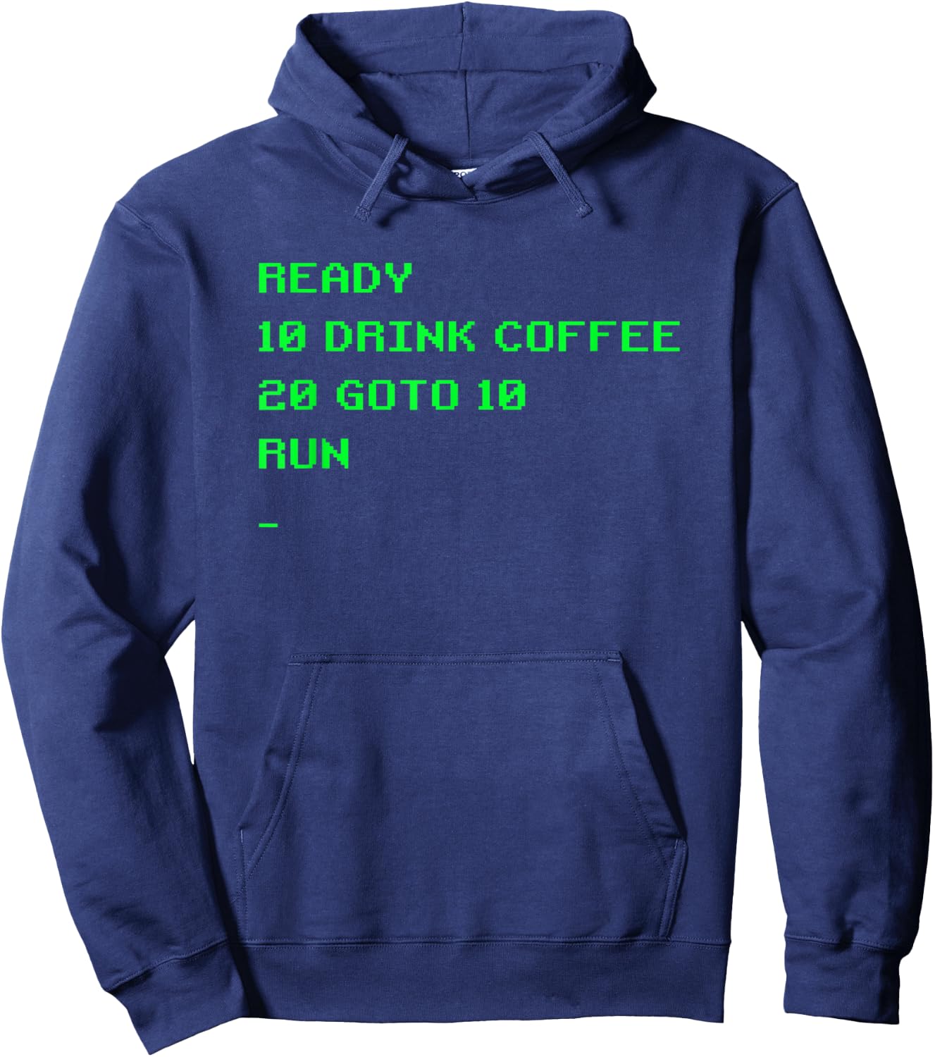Funny BASIC Programming Drink Coffee Gamer Nerd Humor Coders Hoodie - Hoodie | Navy