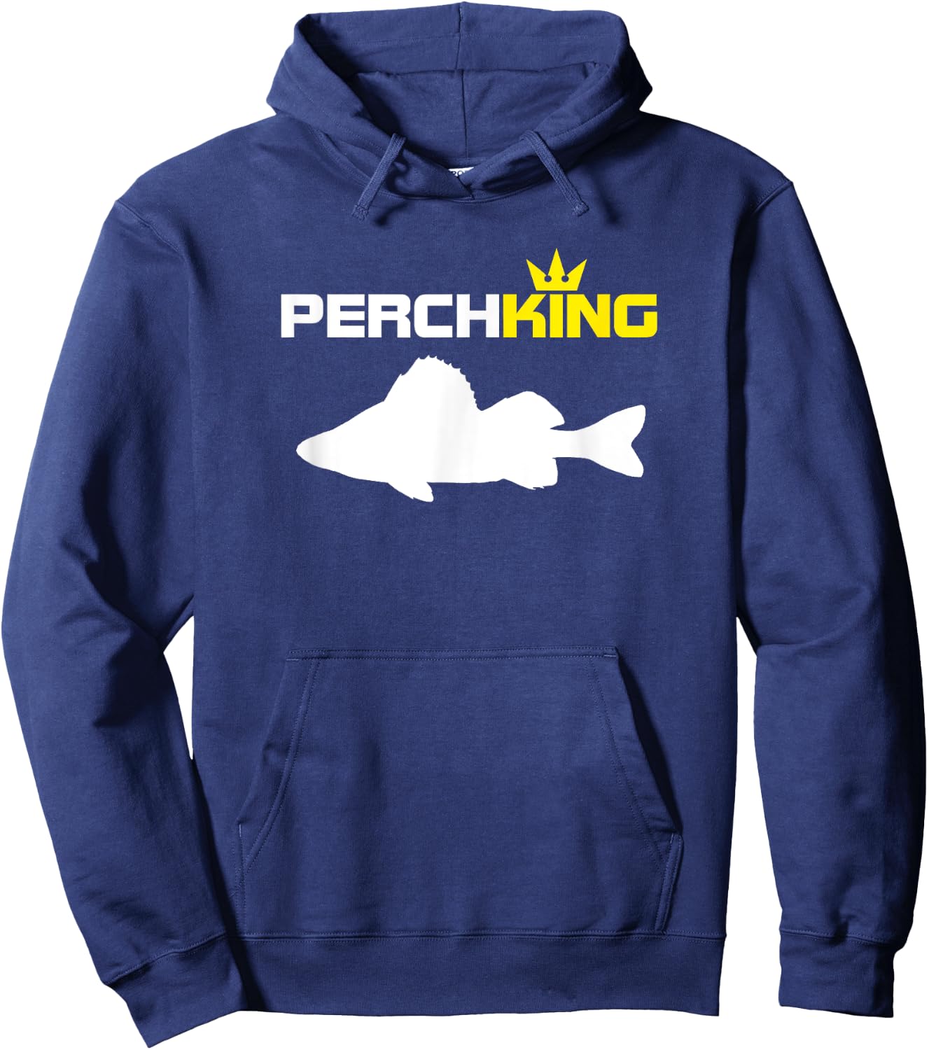 Perch King | Funny Perch Fishing t Shirt Hoodie - Hoodie | Navy