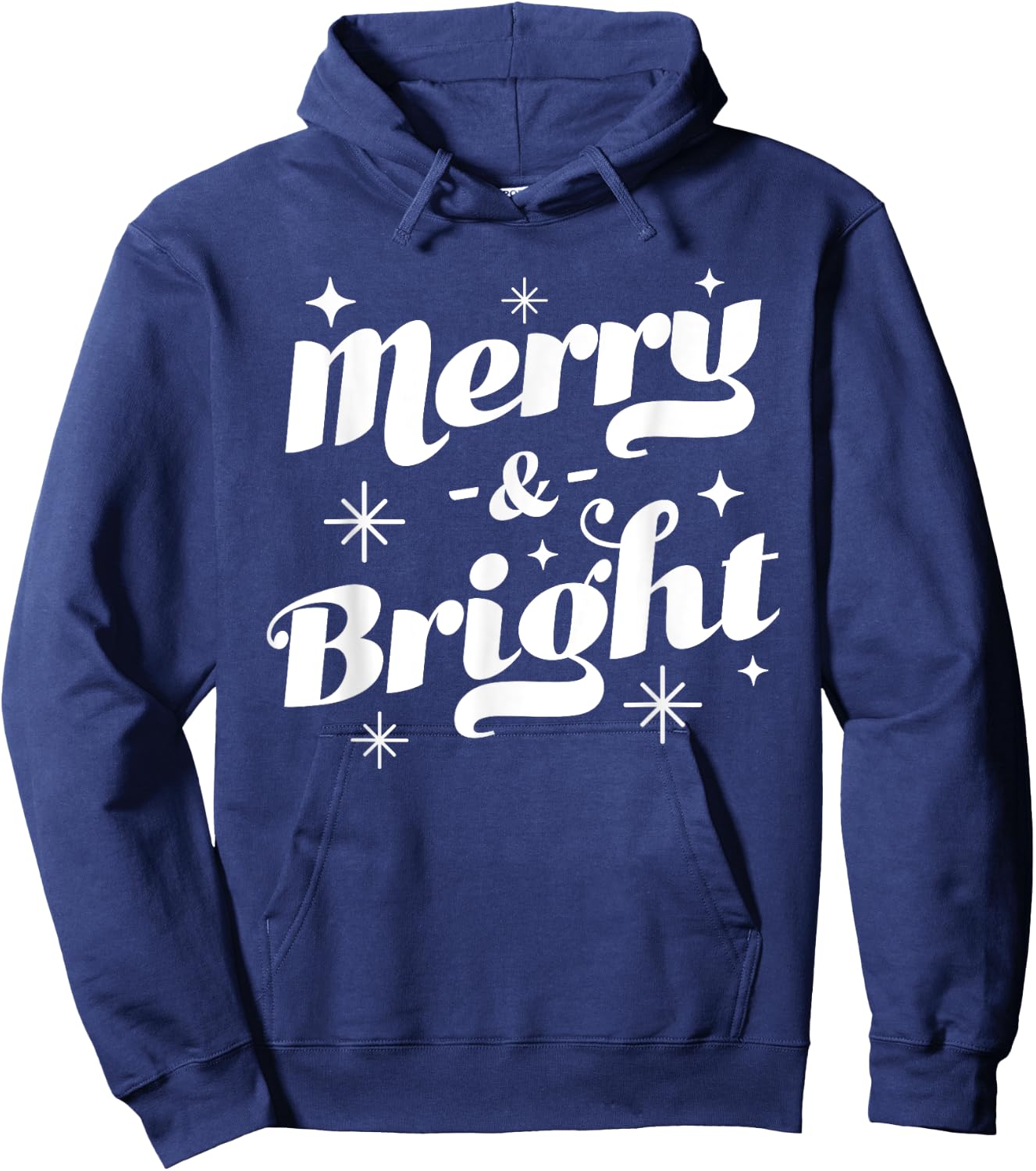 Merry and Bright - Cute Red Matching Family Christmas Pajama Hoodie - Hoodie | Navy